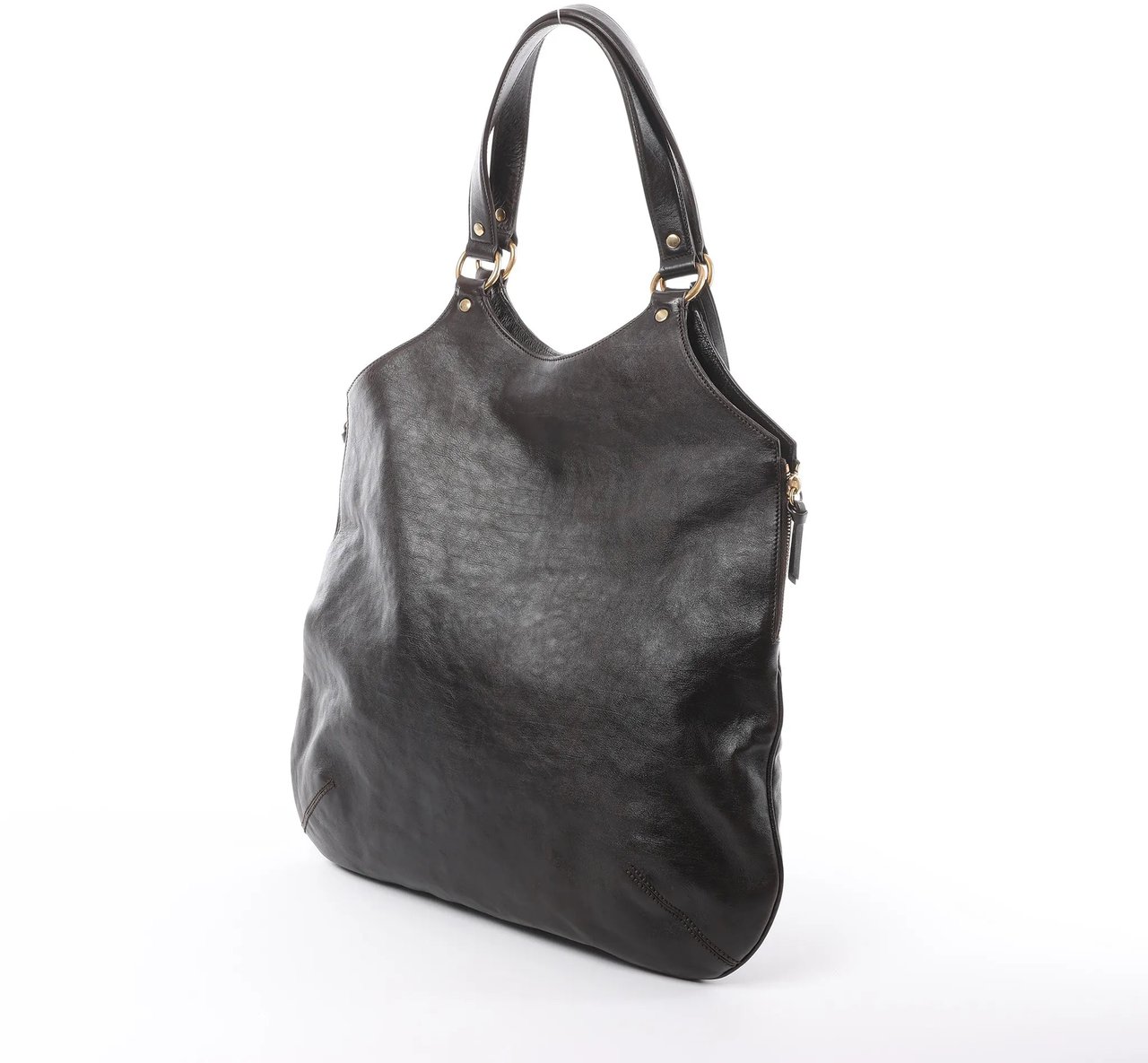 Saint Laurent Paris Tribute Large Leather Shoulder Bag in Brown Bruin