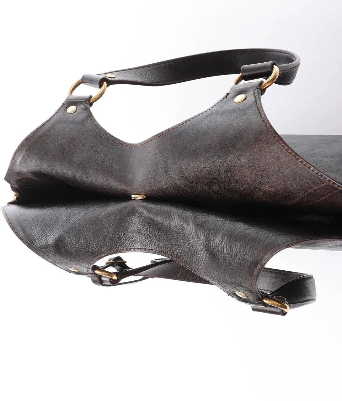 Saint Laurent Paris Tribute Large Leather Shoulder Bag in Brown Bruin