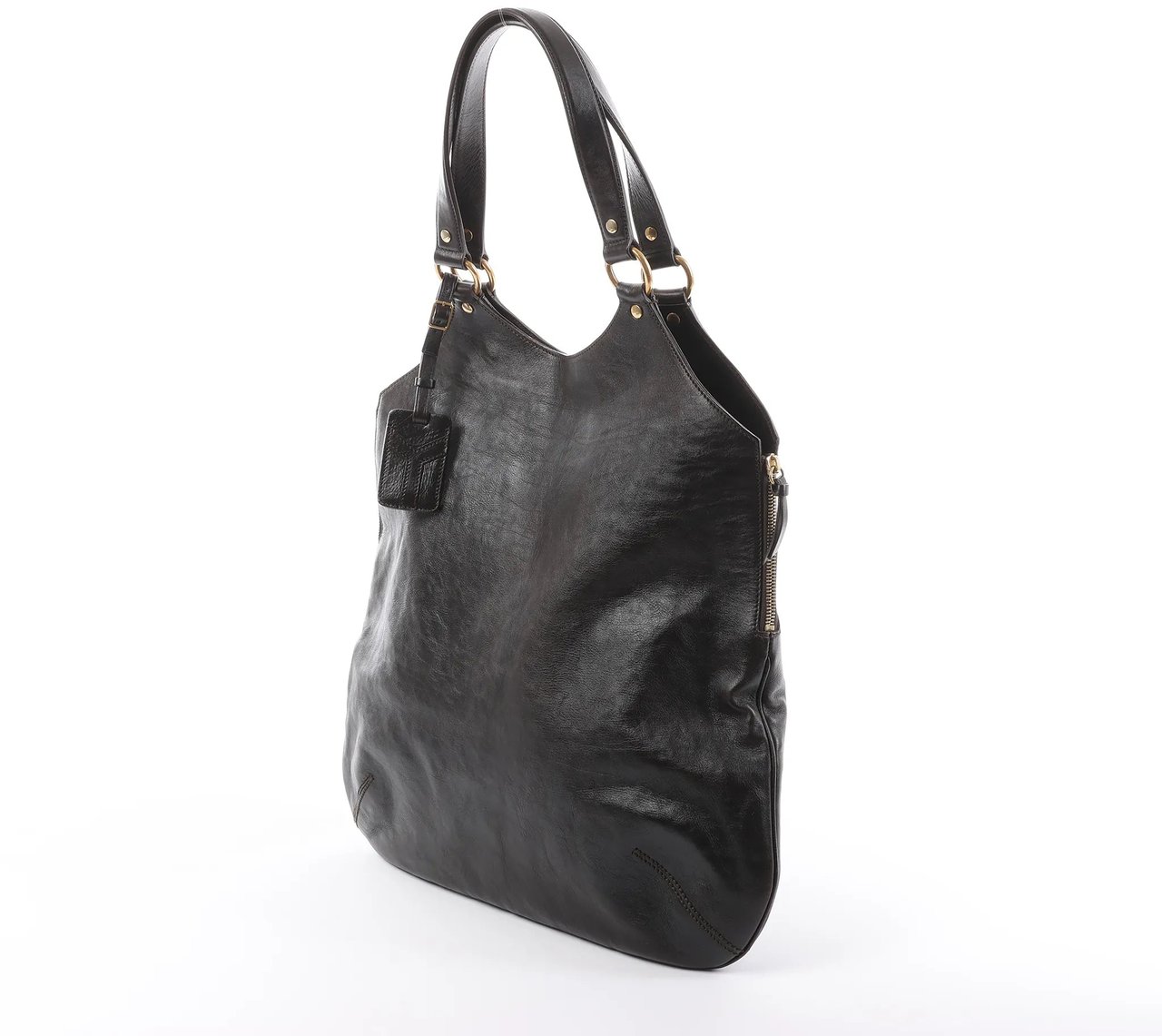 Saint Laurent Paris Tribute Large Leather Shoulder Bag in Brown Bruin