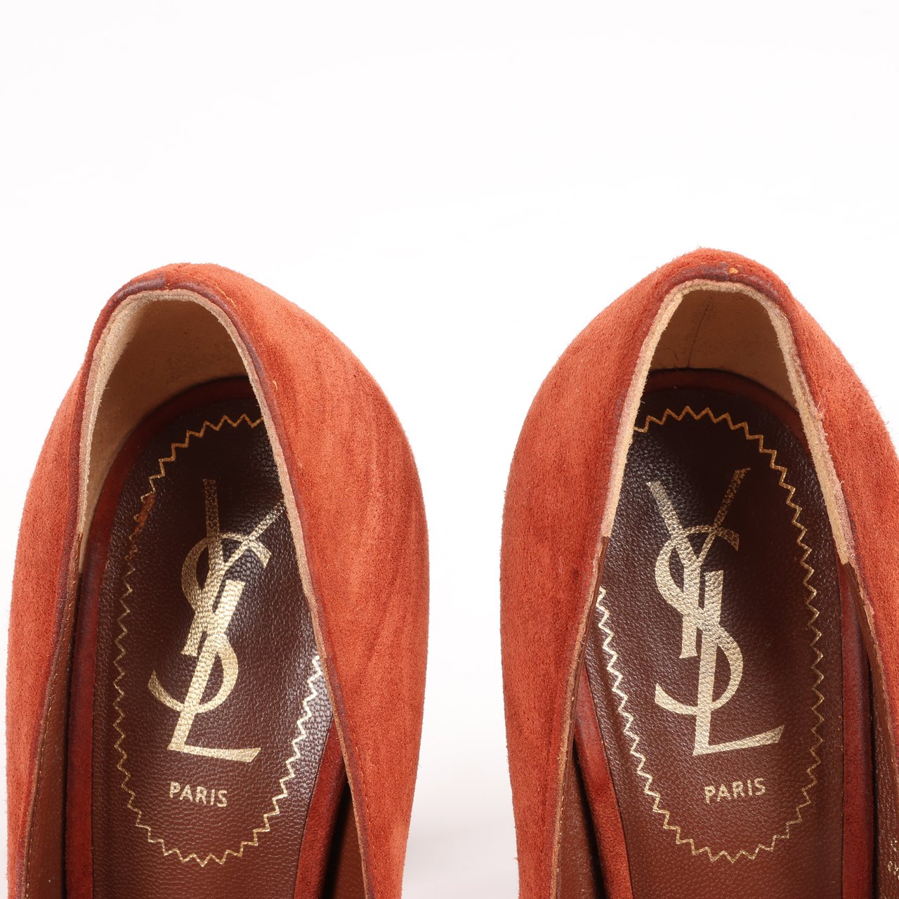 Saint Laurent Tribute Two Brown Suede Pumps, Size 37.5 EU Bruin