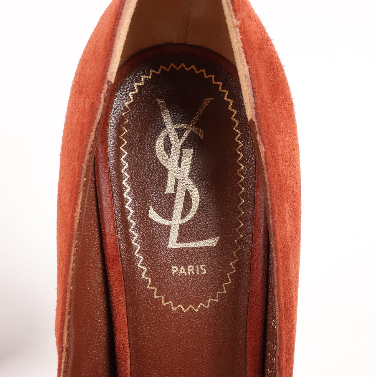 Saint Laurent Tribute Two Brown Suede Pumps, Size 37.5 EU Bruin