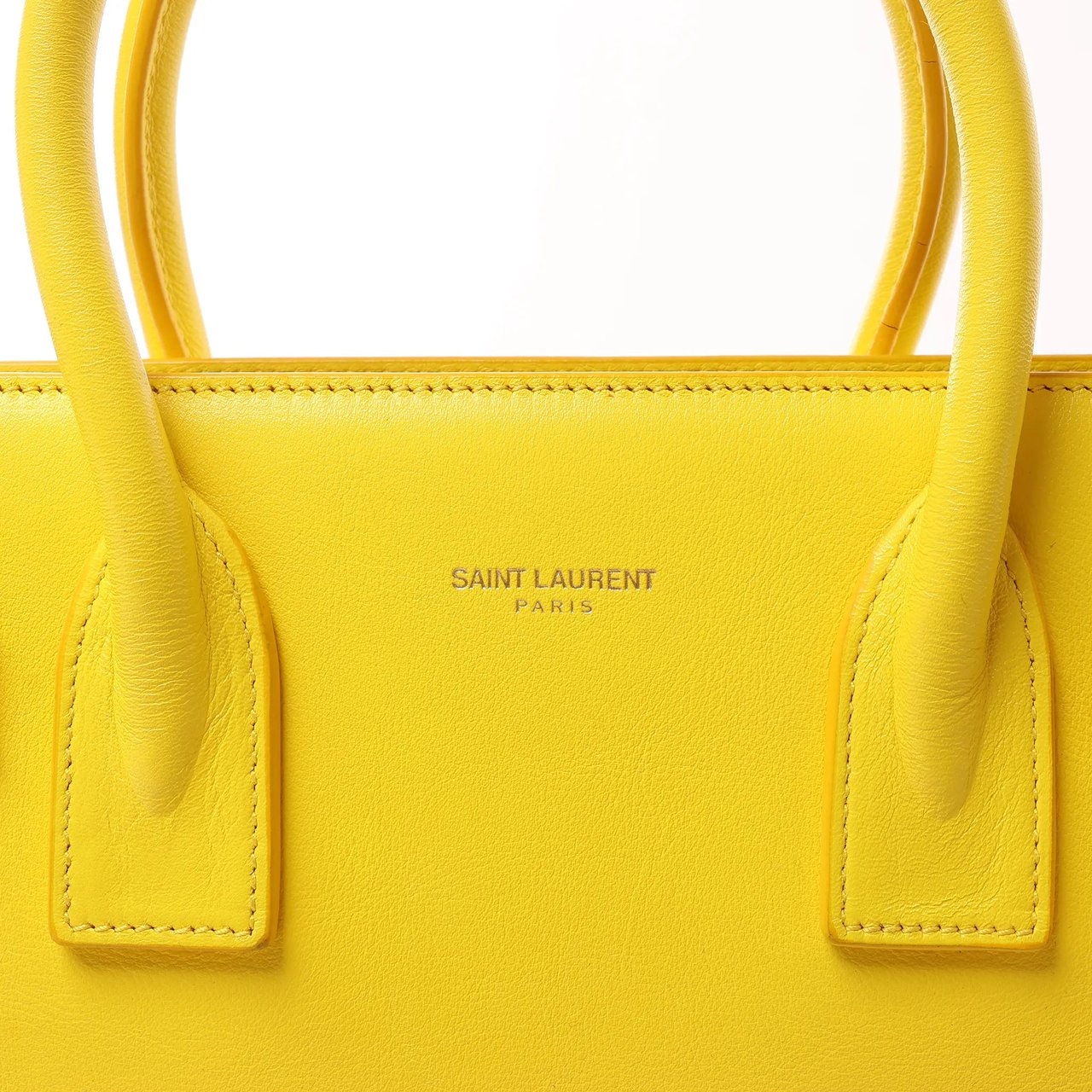 Saint Laurent Paris Sac de Jour Nano Leather 2Way Handbag Yellow 398710 Geel