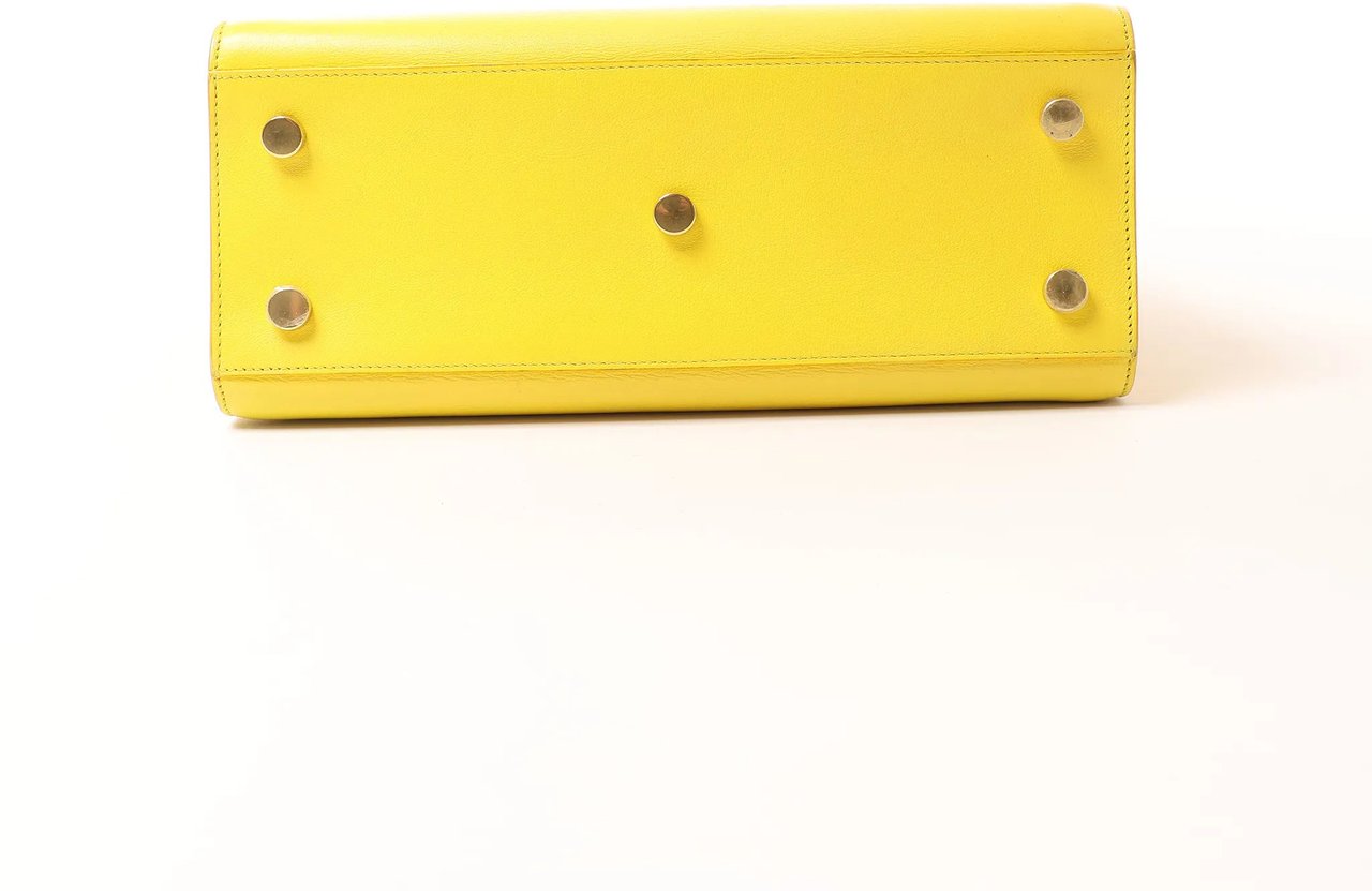 Saint Laurent Paris Sac de Jour Nano Leather 2Way Handbag Yellow 398710 Geel