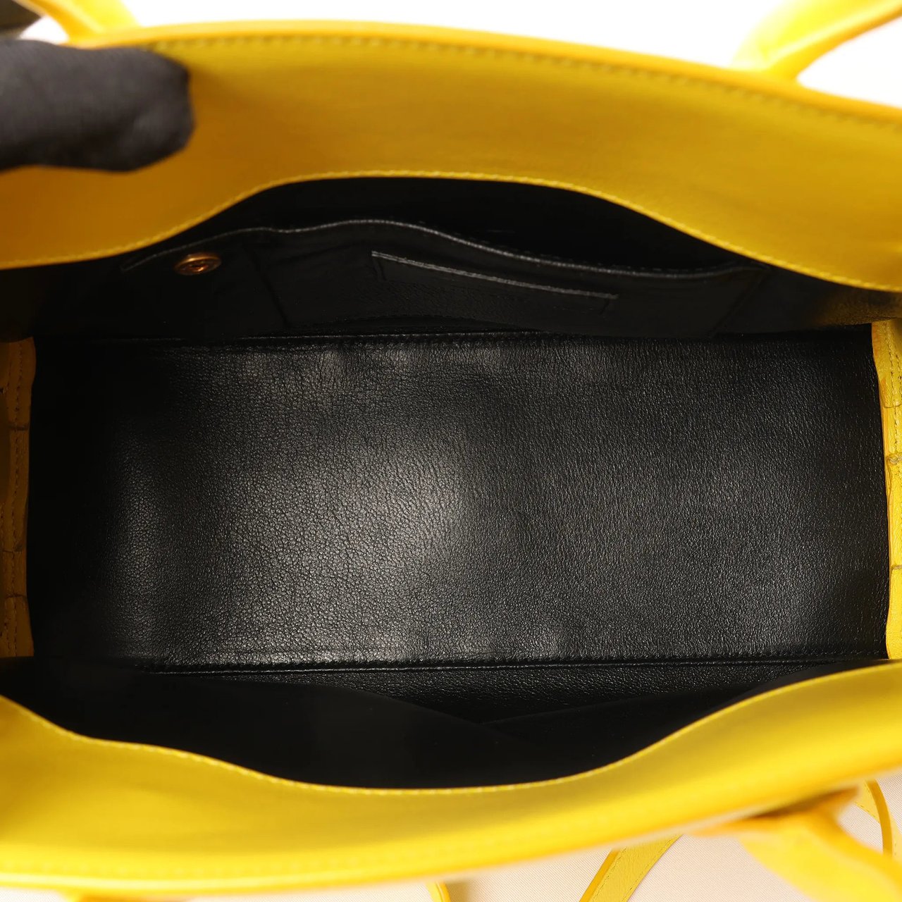 Saint Laurent Paris Sac de Jour Nano Leather 2Way Handbag Yellow 398710 Geel
