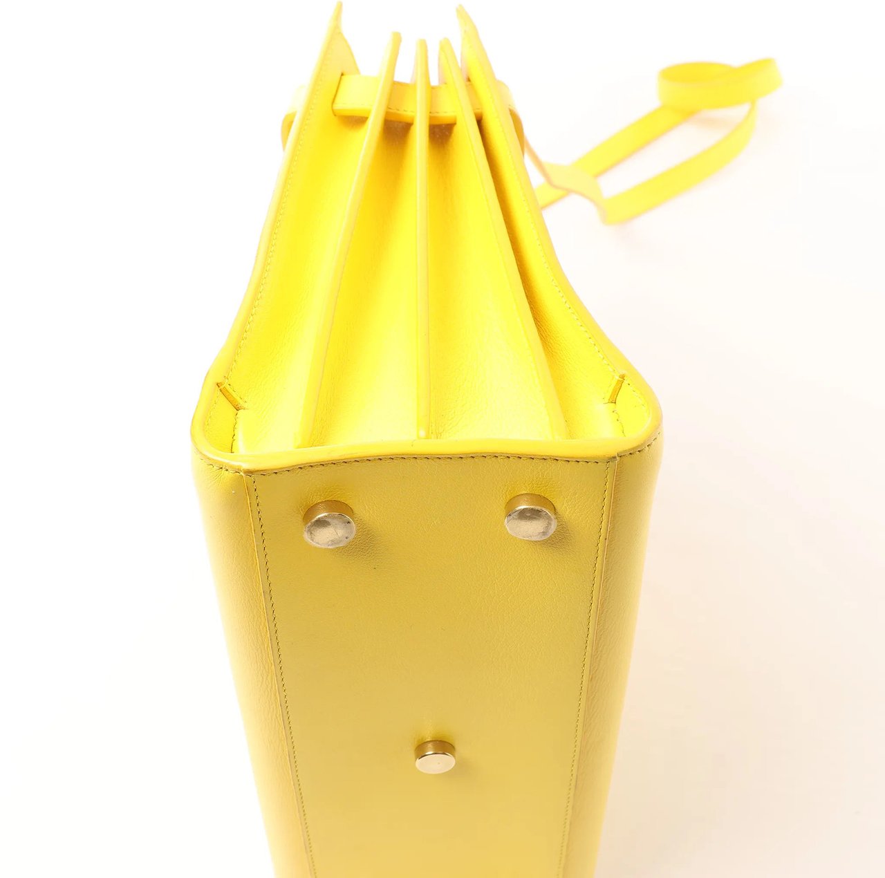 Saint Laurent Paris Sac de Jour Nano Leather 2Way Handbag Yellow 398710 Geel