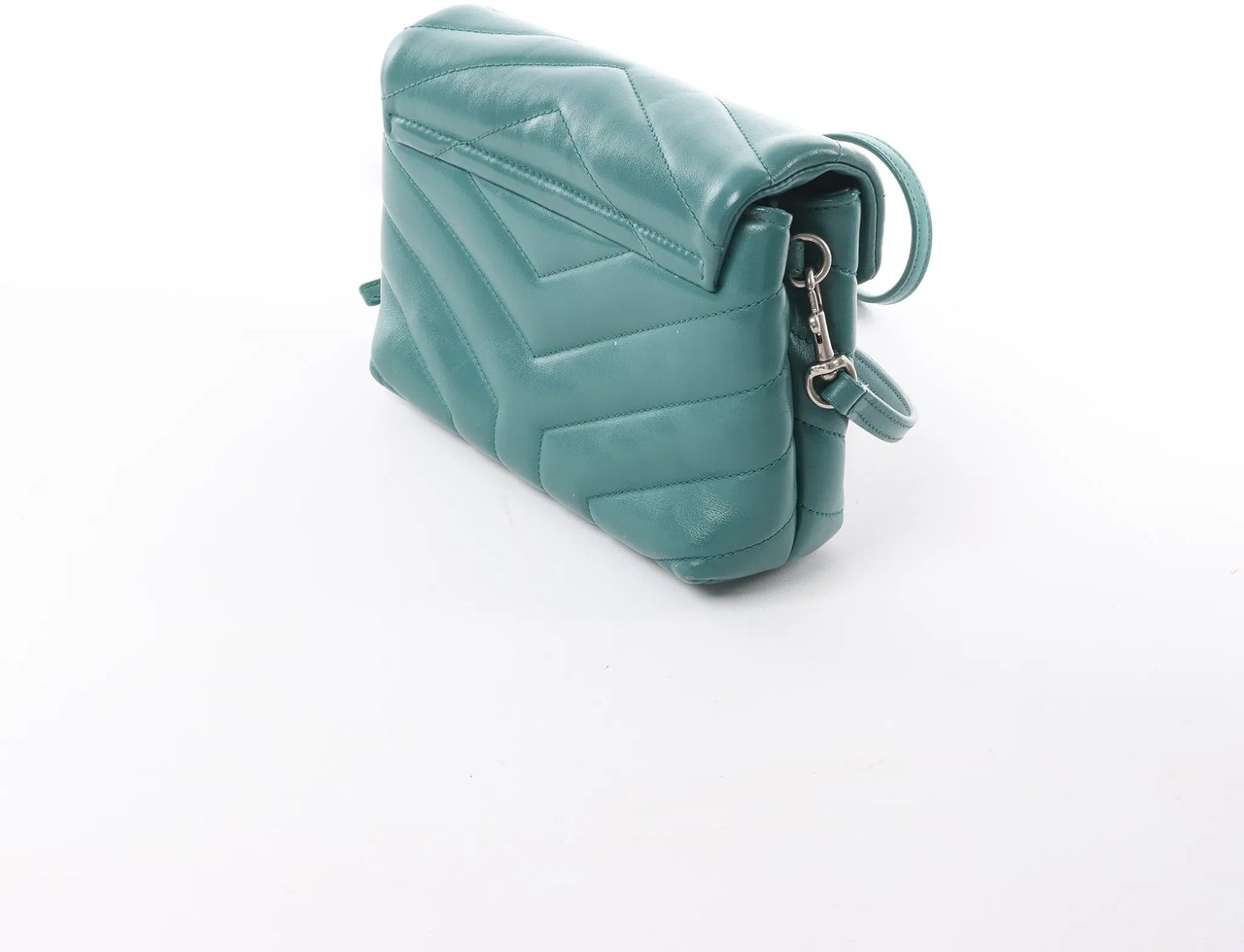 Saint Laurent Paris Loulou Puffer Leather Chain Crossbody Bag in Green 467072 Groen