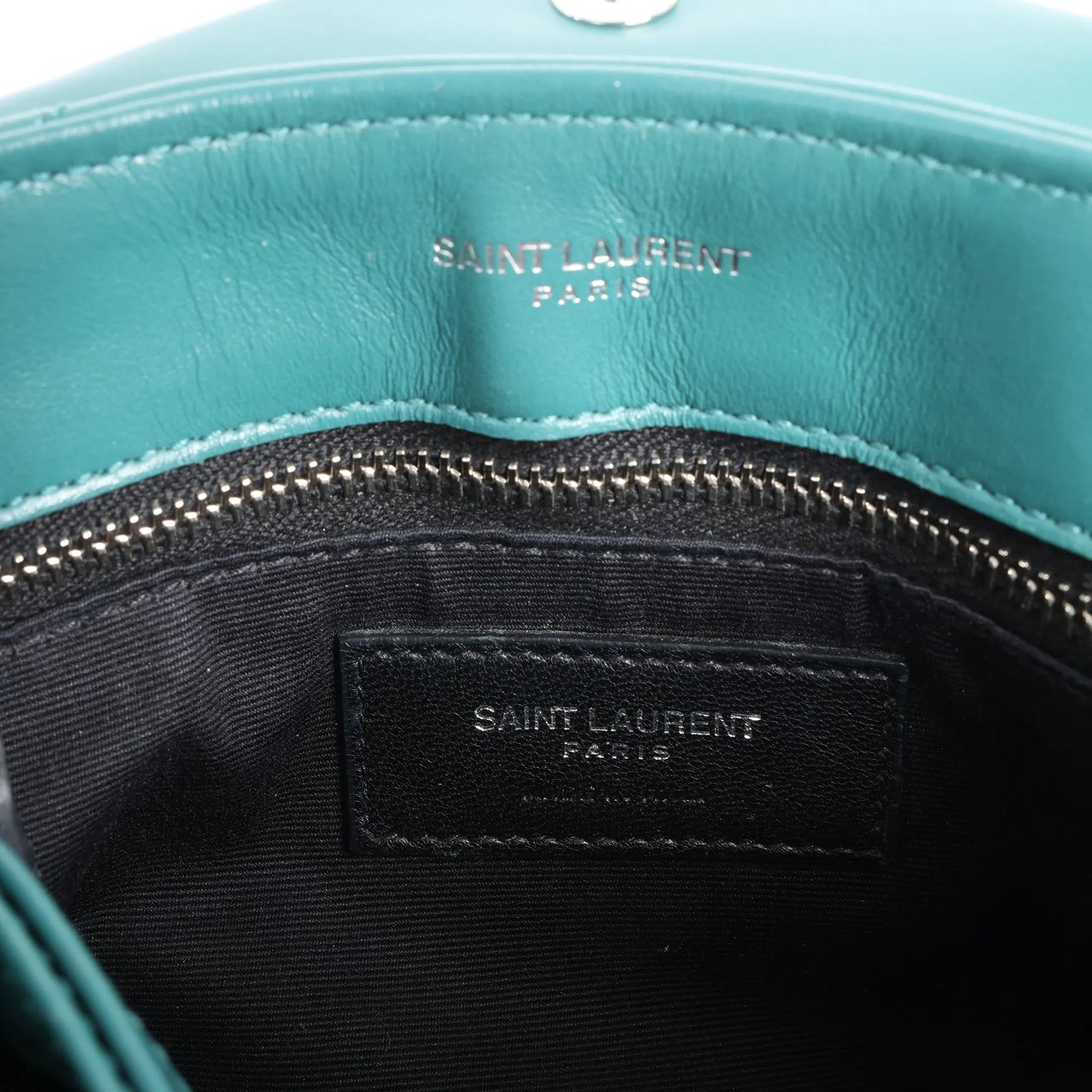 Saint Laurent Paris Loulou Puffer Leather Chain Crossbody Bag in Green 467072 Groen