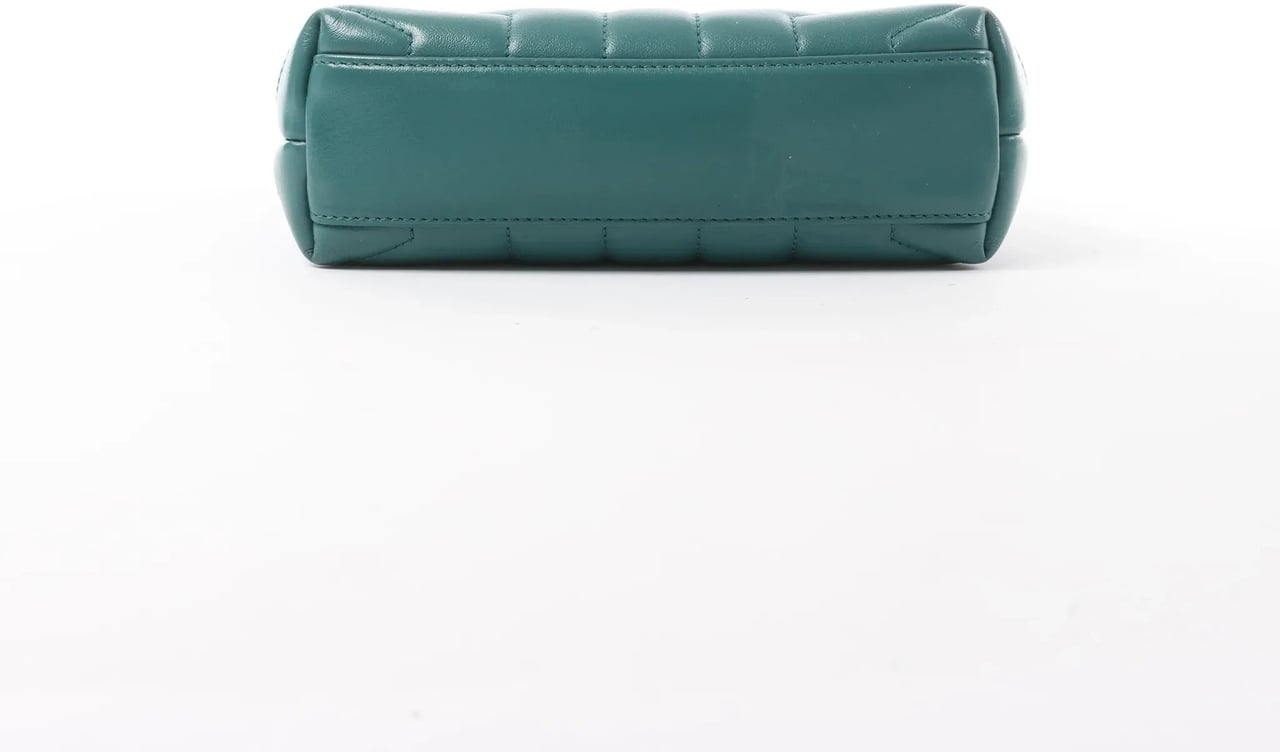 Saint Laurent Paris Loulou Puffer Leather Chain Crossbody Bag in Green 467072 Groen
