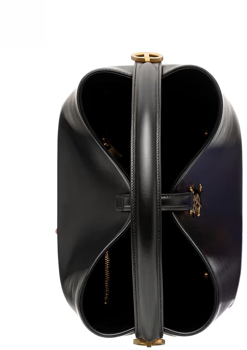 Saint Laurent Saint Laurent Le 37 Small Leather Bucket Bag Zwart