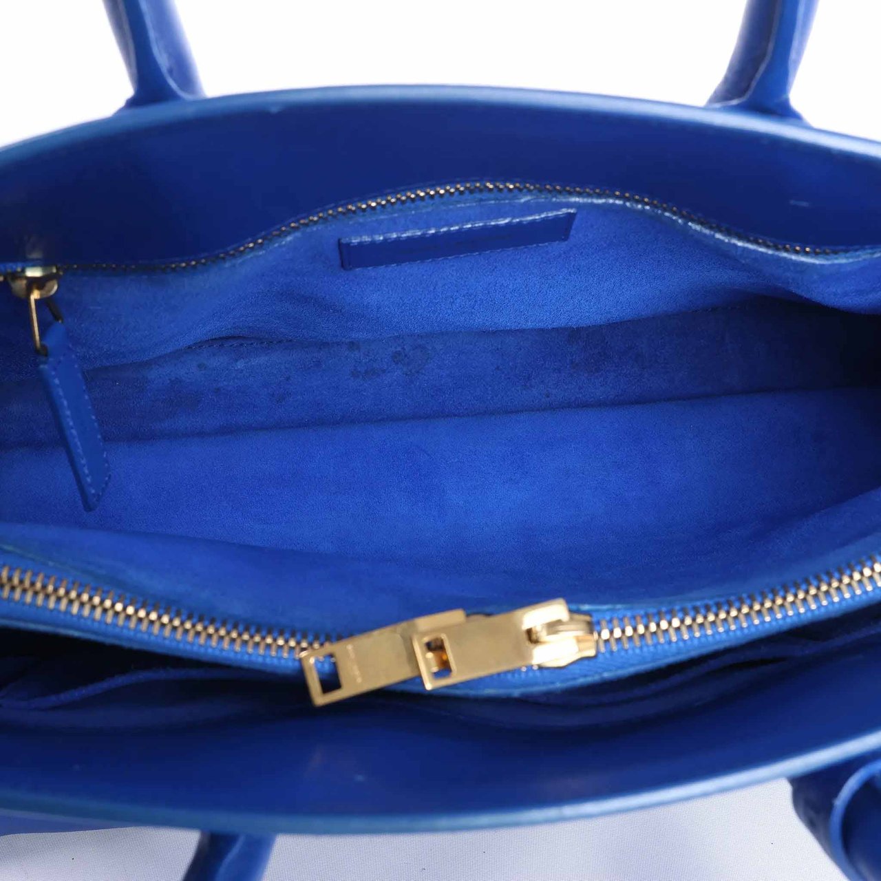 Saint Laurent Paris Sac de Jour Leather 2way Handbag in Blue 324823 Blauw