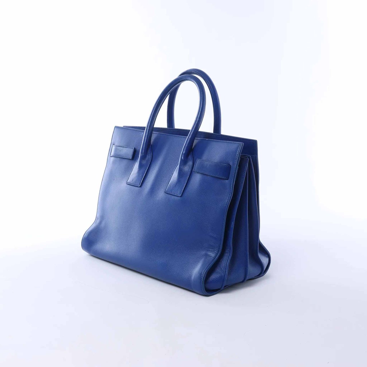 Saint Laurent Paris Sac de Jour Leather 2way Handbag in Blue 324823 Blauw