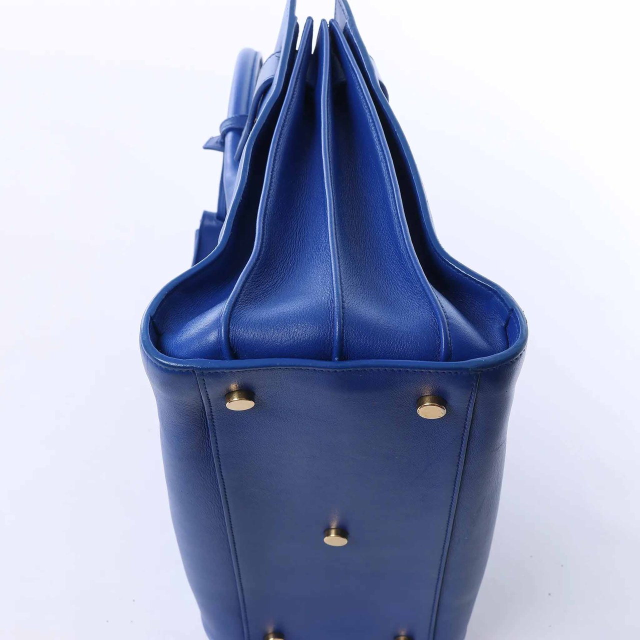 Saint Laurent Paris Sac de Jour Leather 2way Handbag in Blue 324823 Blauw