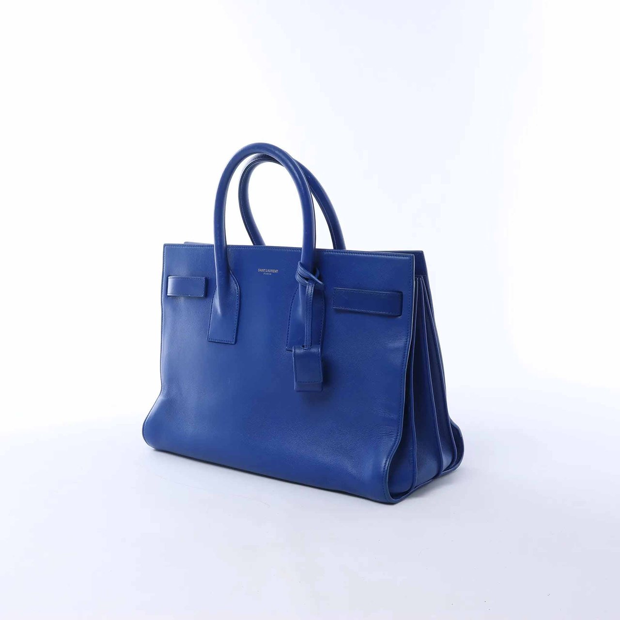 Saint Laurent Paris Sac de Jour Leather 2way Handbag in Blue 324823 Blauw