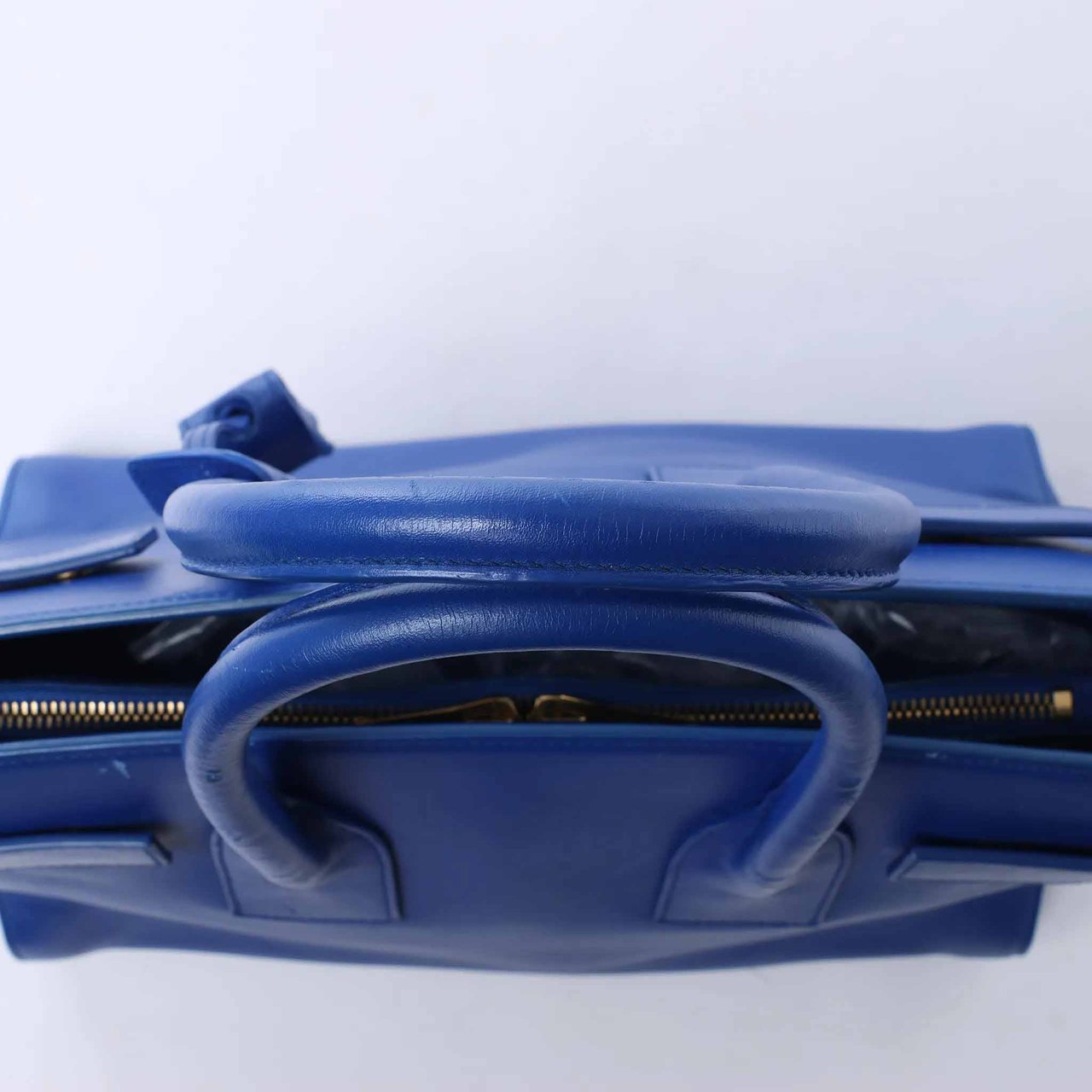 Saint Laurent Paris Sac de Jour Leather 2way Handbag in Blue 324823 Blauw
