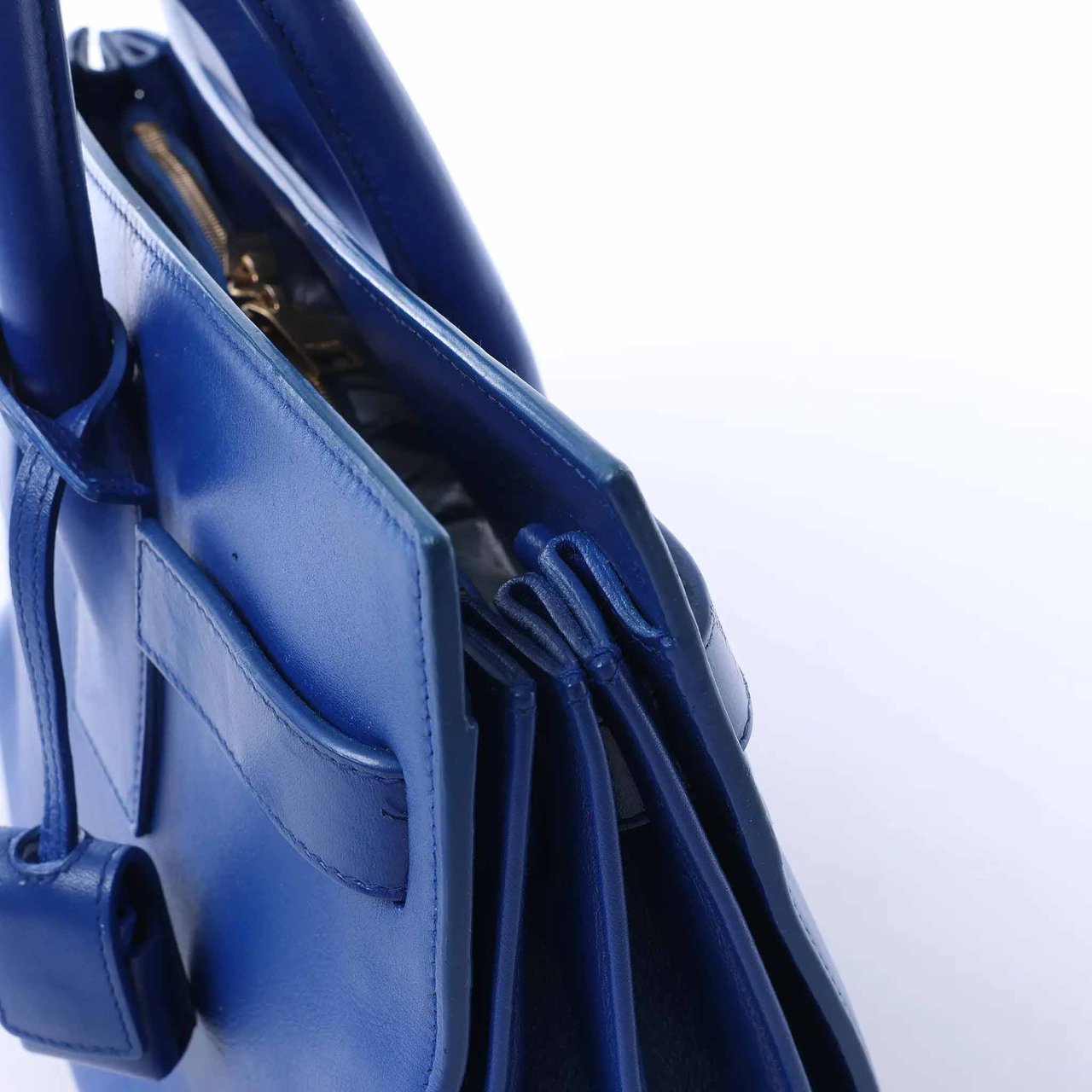 Saint Laurent Paris Sac de Jour Leather 2way Handbag in Blue 324823 Blauw