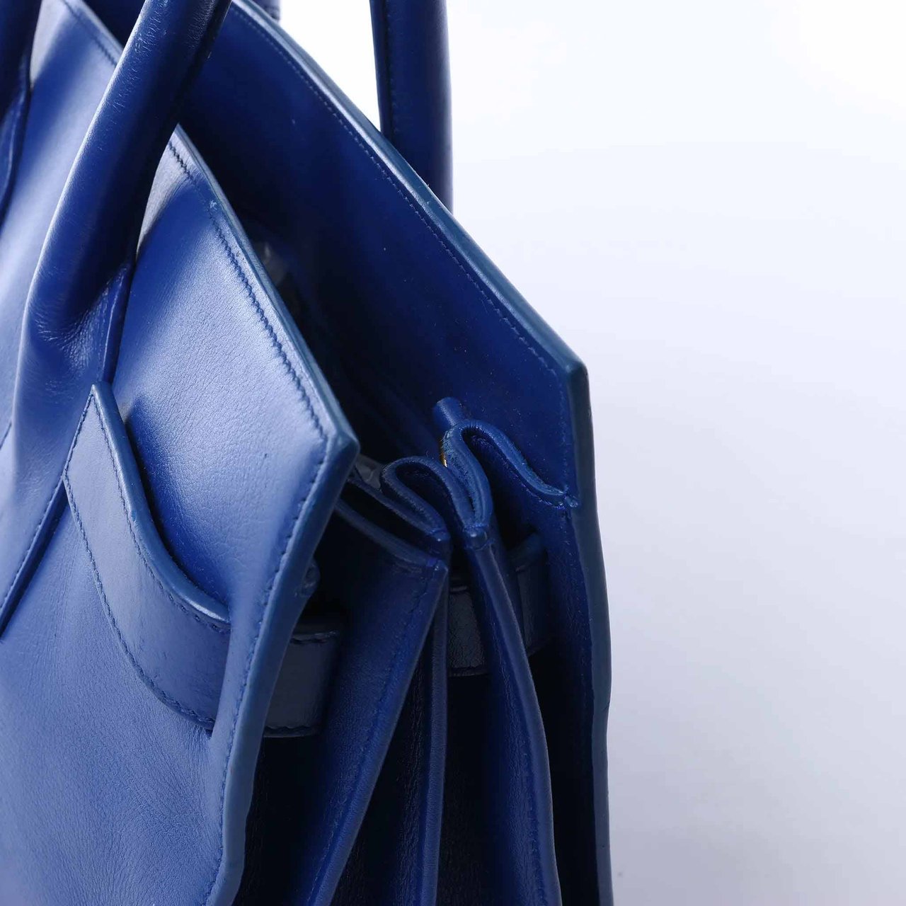 Saint Laurent Paris Sac de Jour Leather 2way Handbag in Blue 324823 Blauw