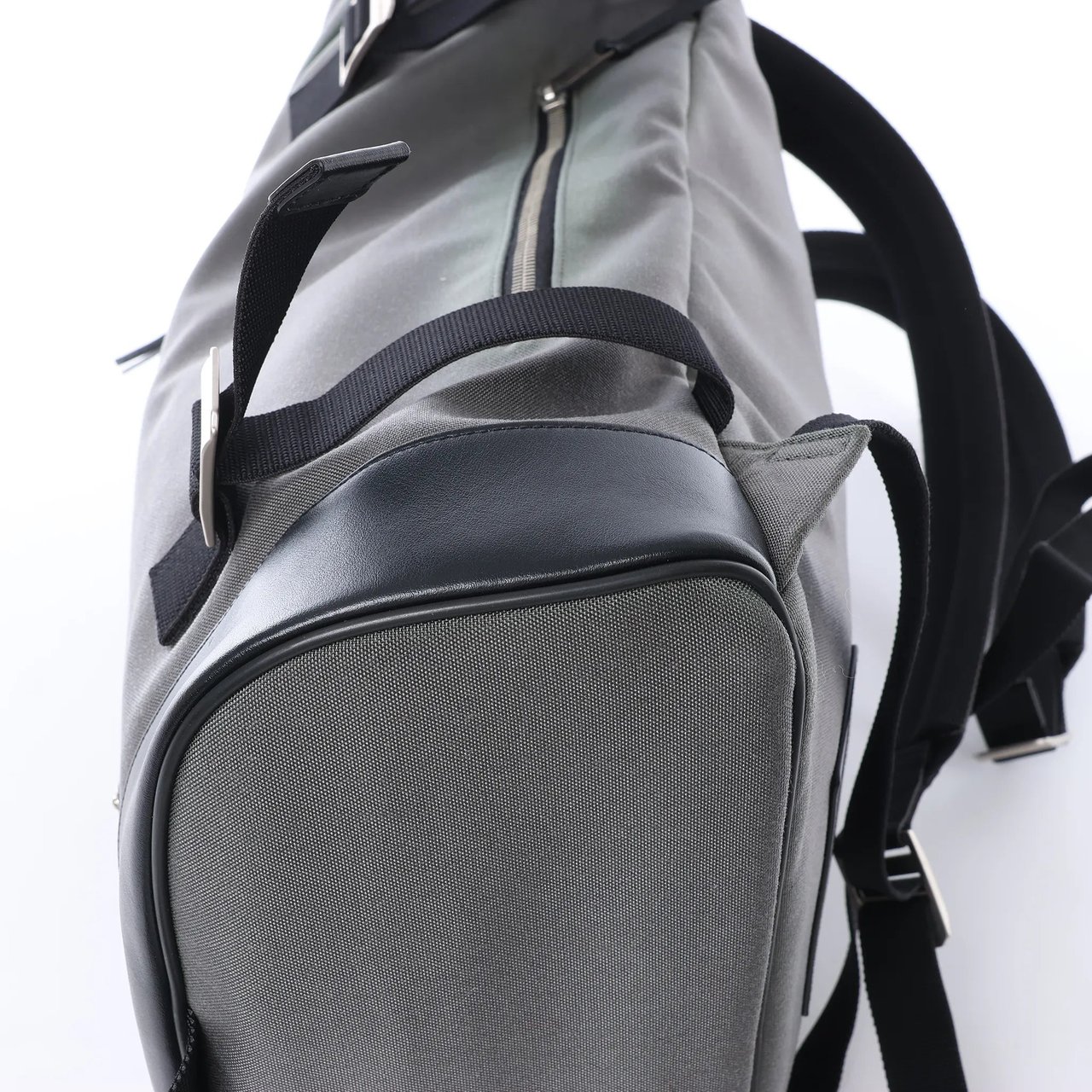 Saint Laurent Paris Livington Canvas & Leather Backpack in Gray 481005 Grijs