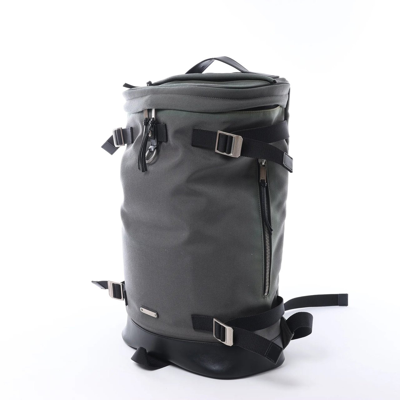 Saint Laurent Paris Livington Canvas & Leather Backpack in Gray 481005 Grijs