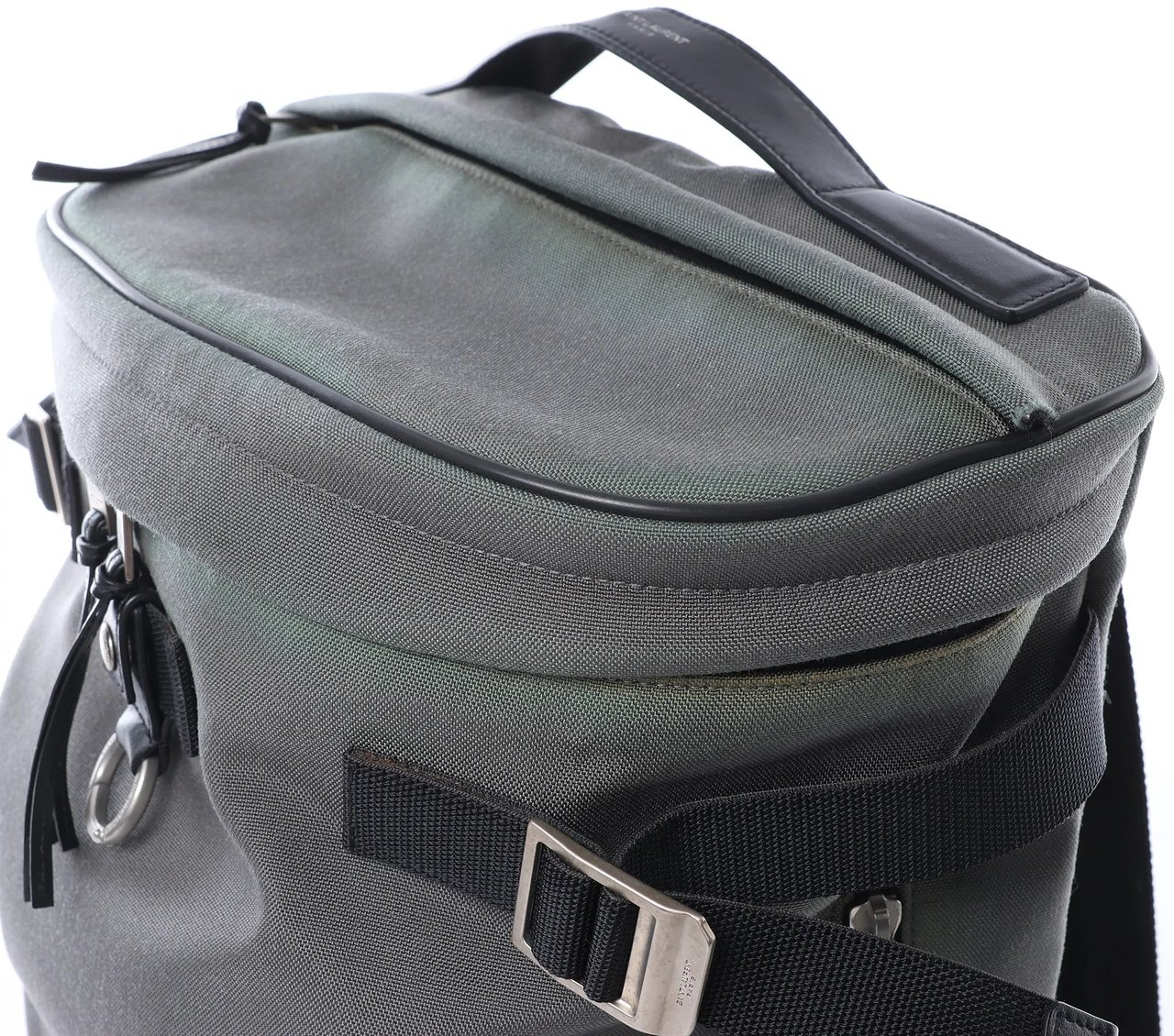 Saint Laurent Paris Livington Canvas & Leather Backpack in Gray 481005 Grijs
