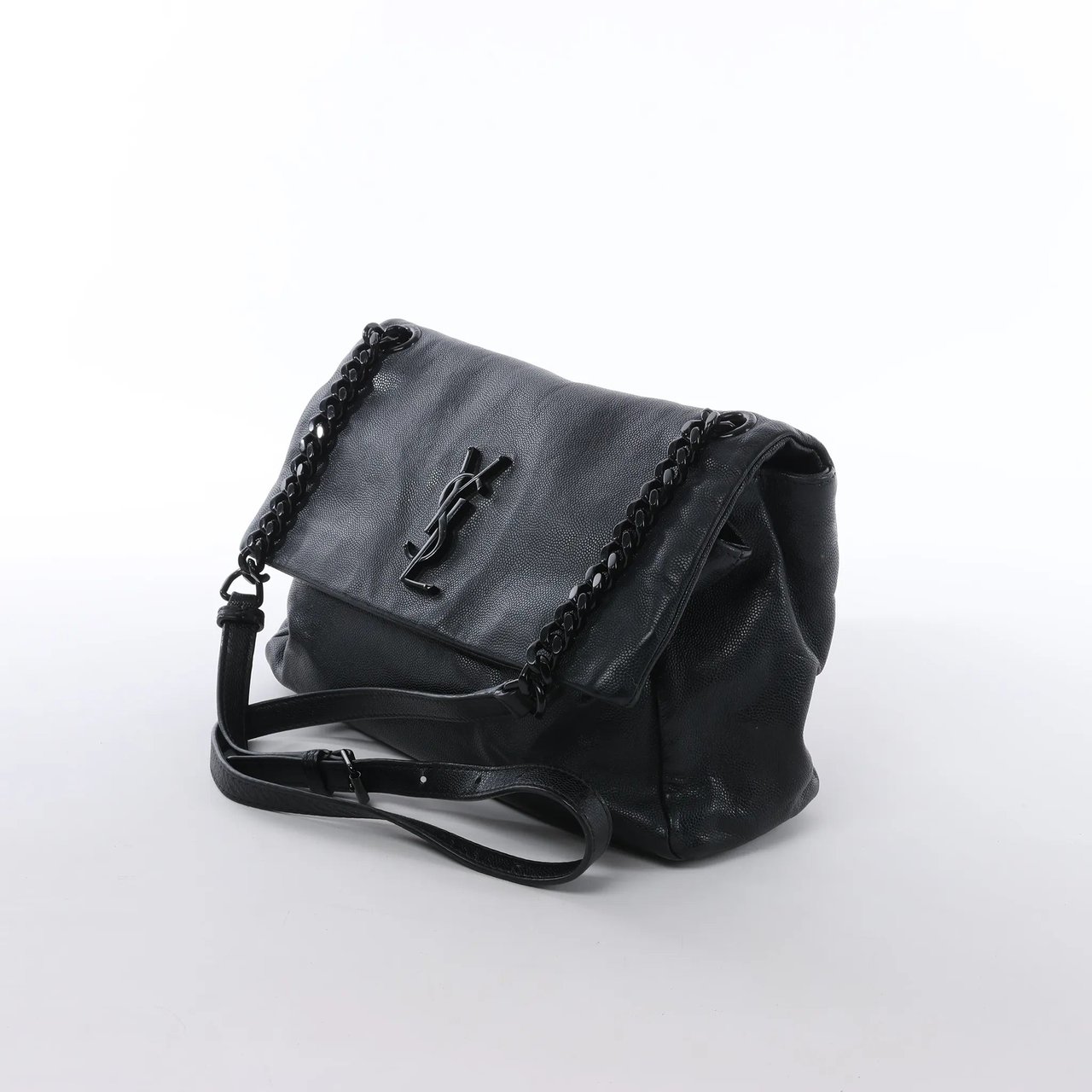 Saint Laurent Paris West Hollywood Leather Chain Shoulder Bag in Black 574106 Zwart