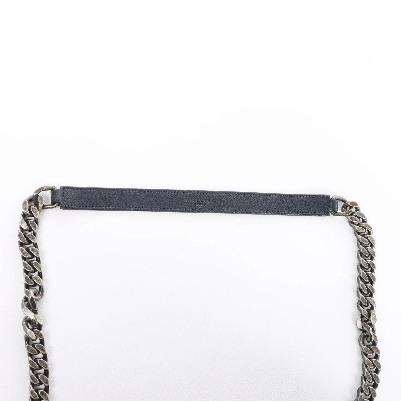 Saint Laurent Paris College Monogramme Leather Chain Handbag in Navy Blue 392738 Navy