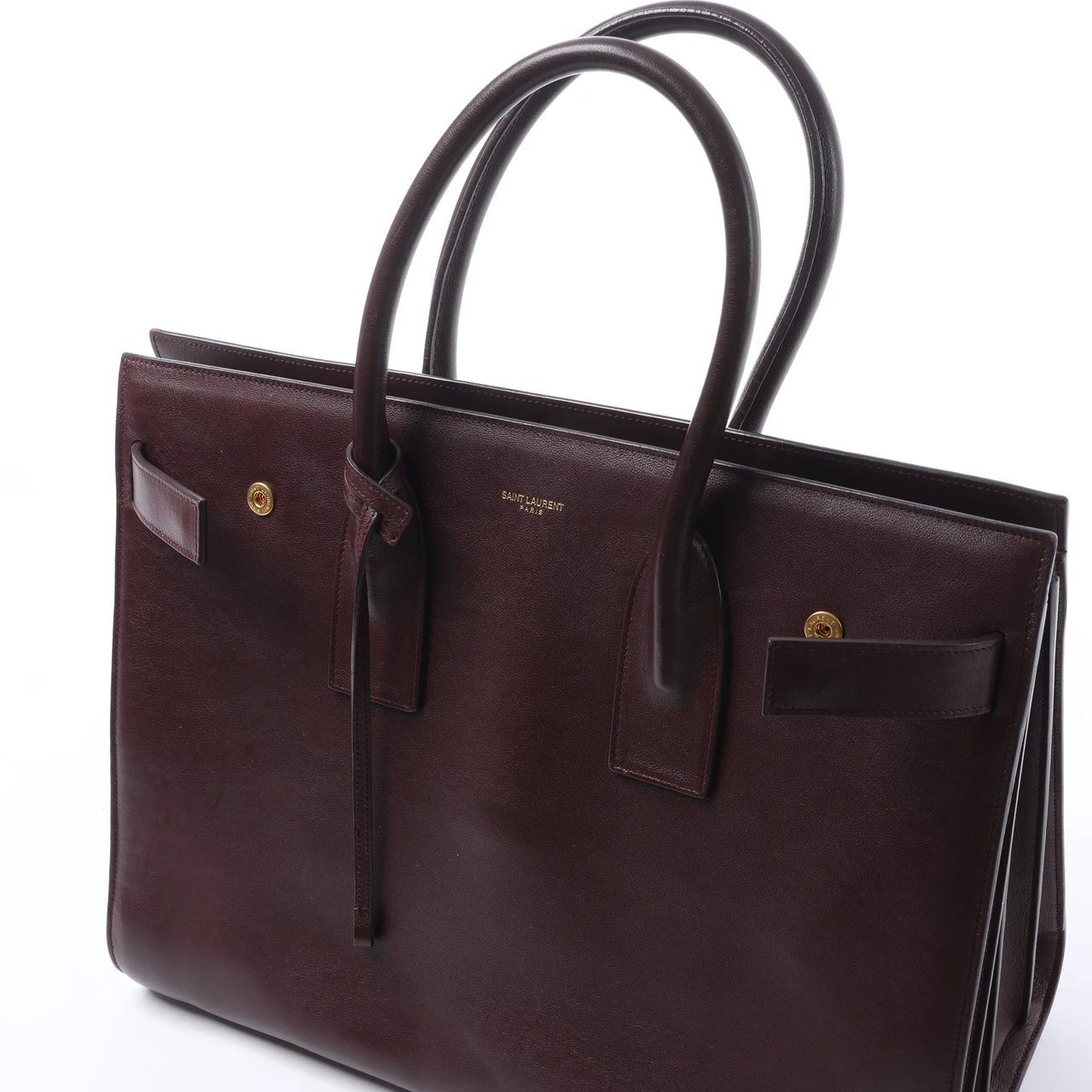 Saint Laurent Paris Sac de Jour Leather Handbag in Burgundy 347543 Divers