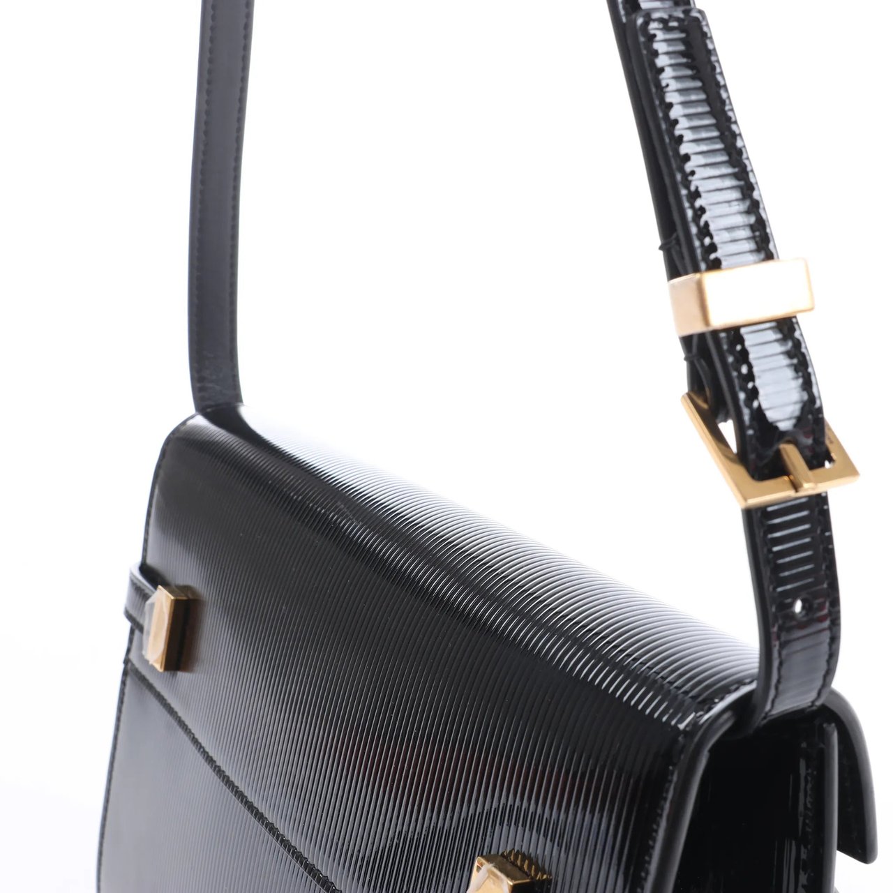 Saint Laurent Paris Manhattan Patent Leather Shoulder bag in Black 675626 Zwart