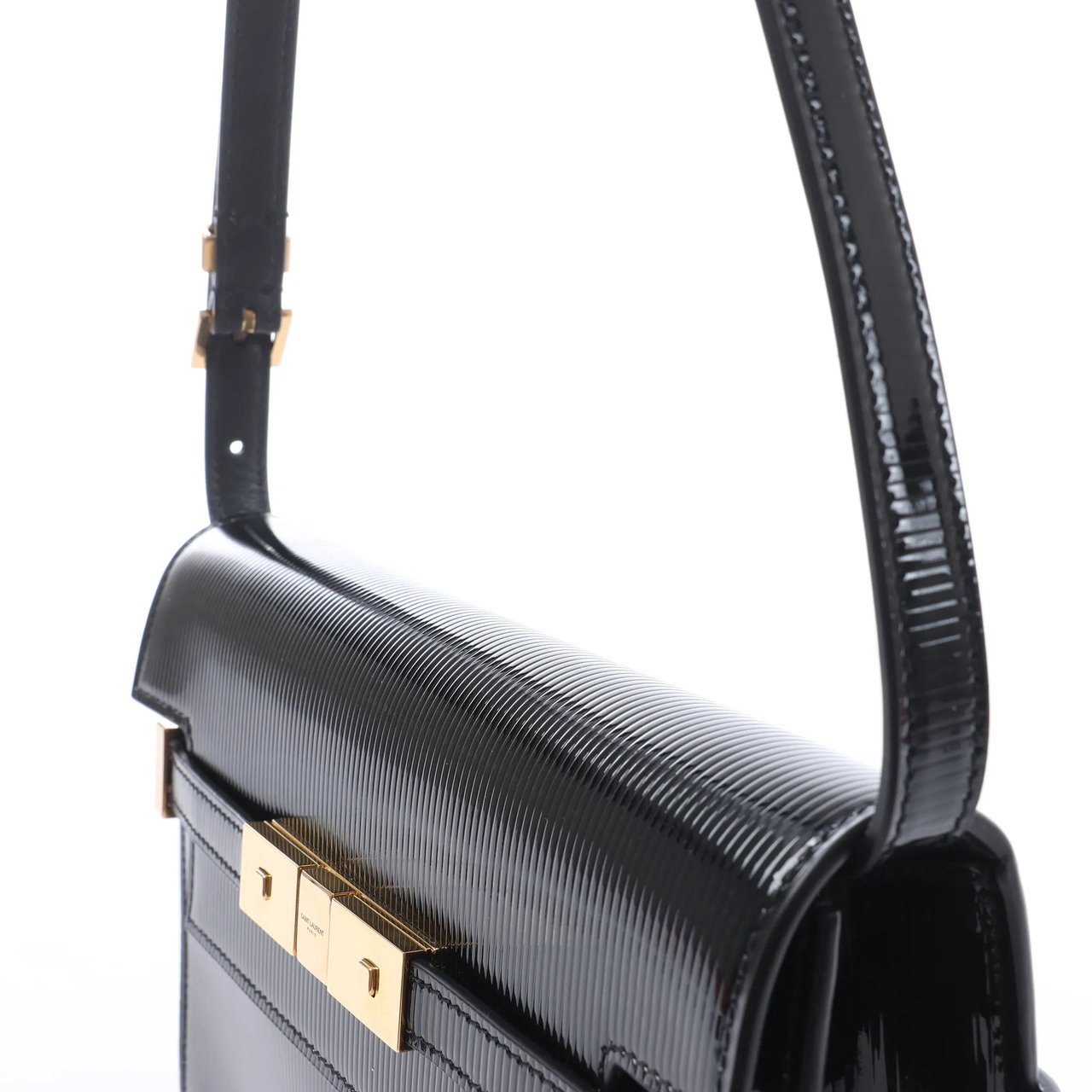 Saint Laurent Paris Manhattan Patent Leather Shoulder bag in Black 675626 Zwart