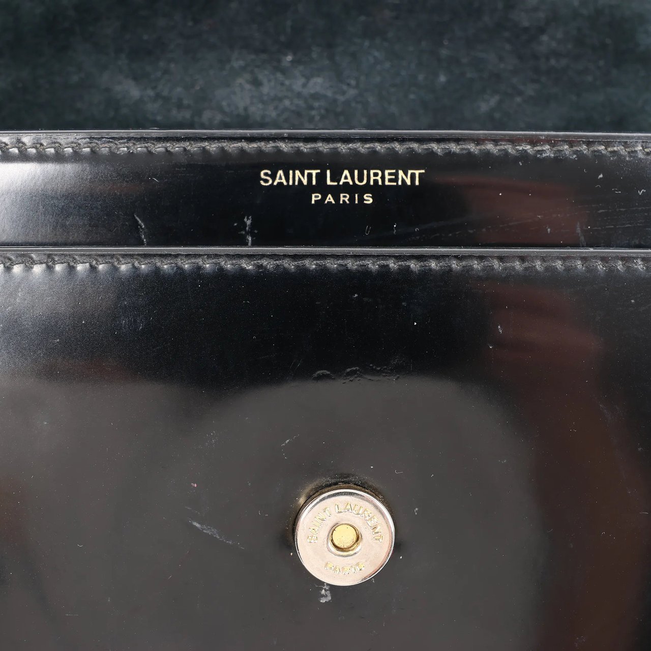 Saint Laurent Paris Sunset Small Patent Leather Crossbody Bag in Black 441972 Zwart