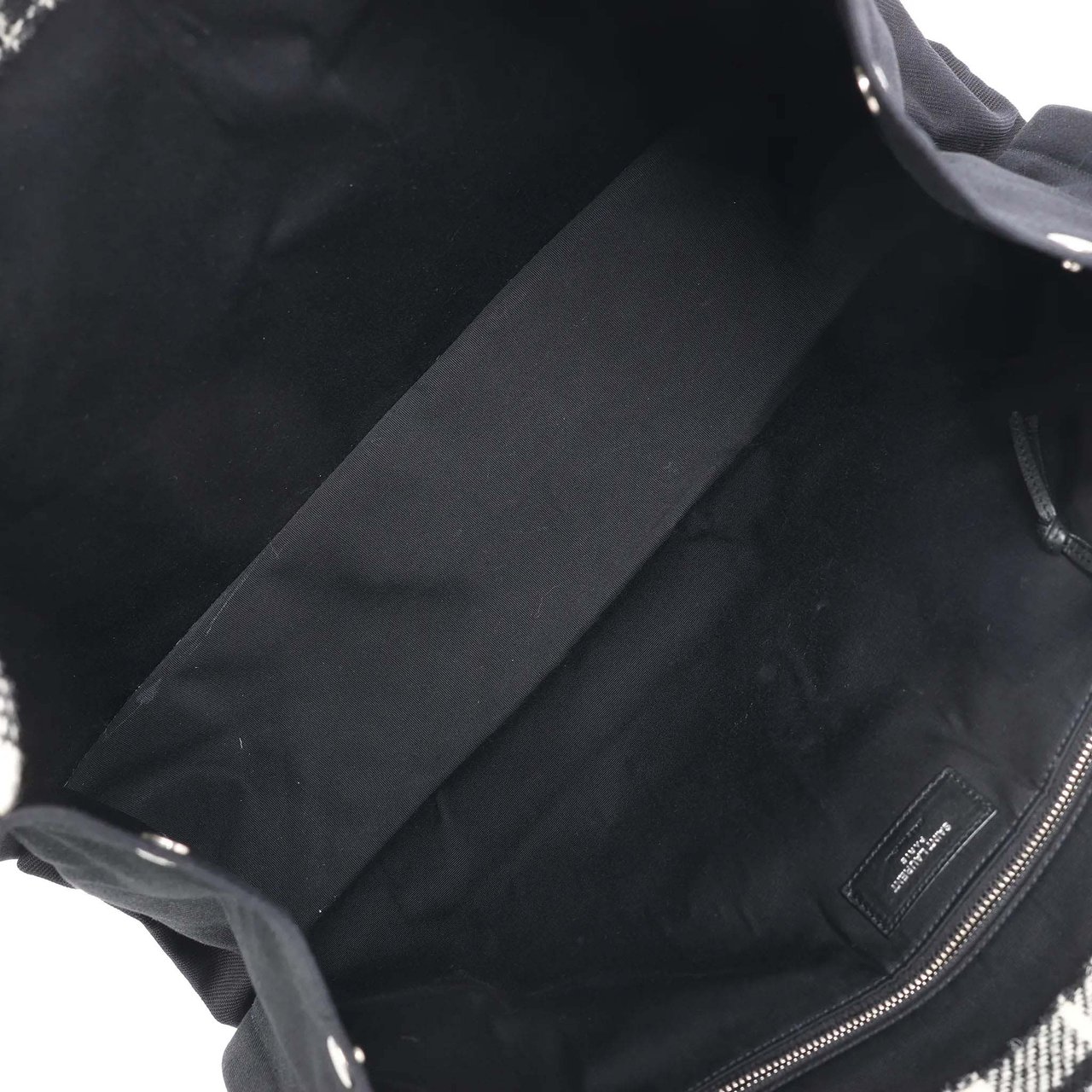 Saint Laurent Paris Rive Gauche Wool x Leather Tote bag Black x White 499290 Divers