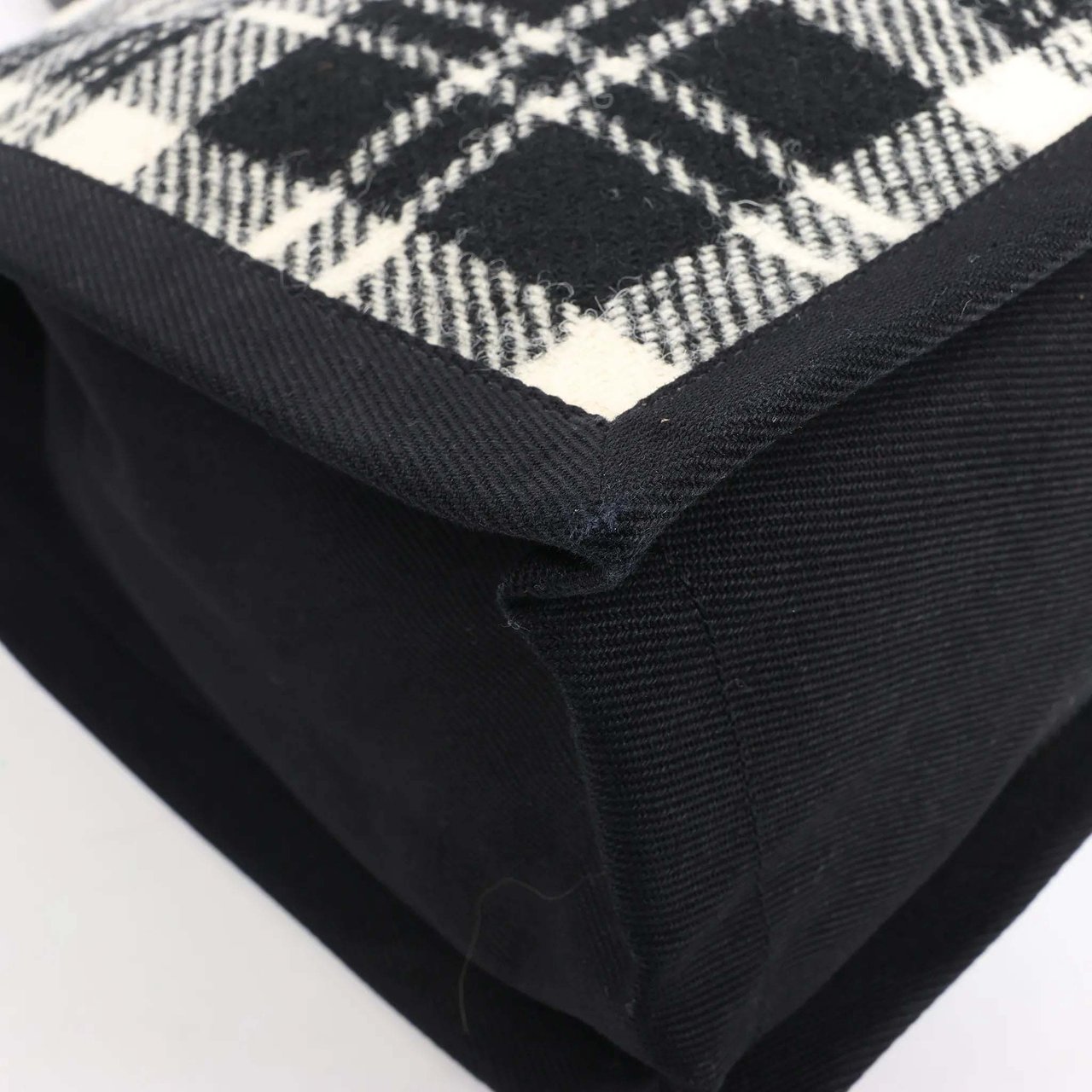 Saint Laurent Paris Rive Gauche Wool x Leather Tote bag Black x White 499290 Divers