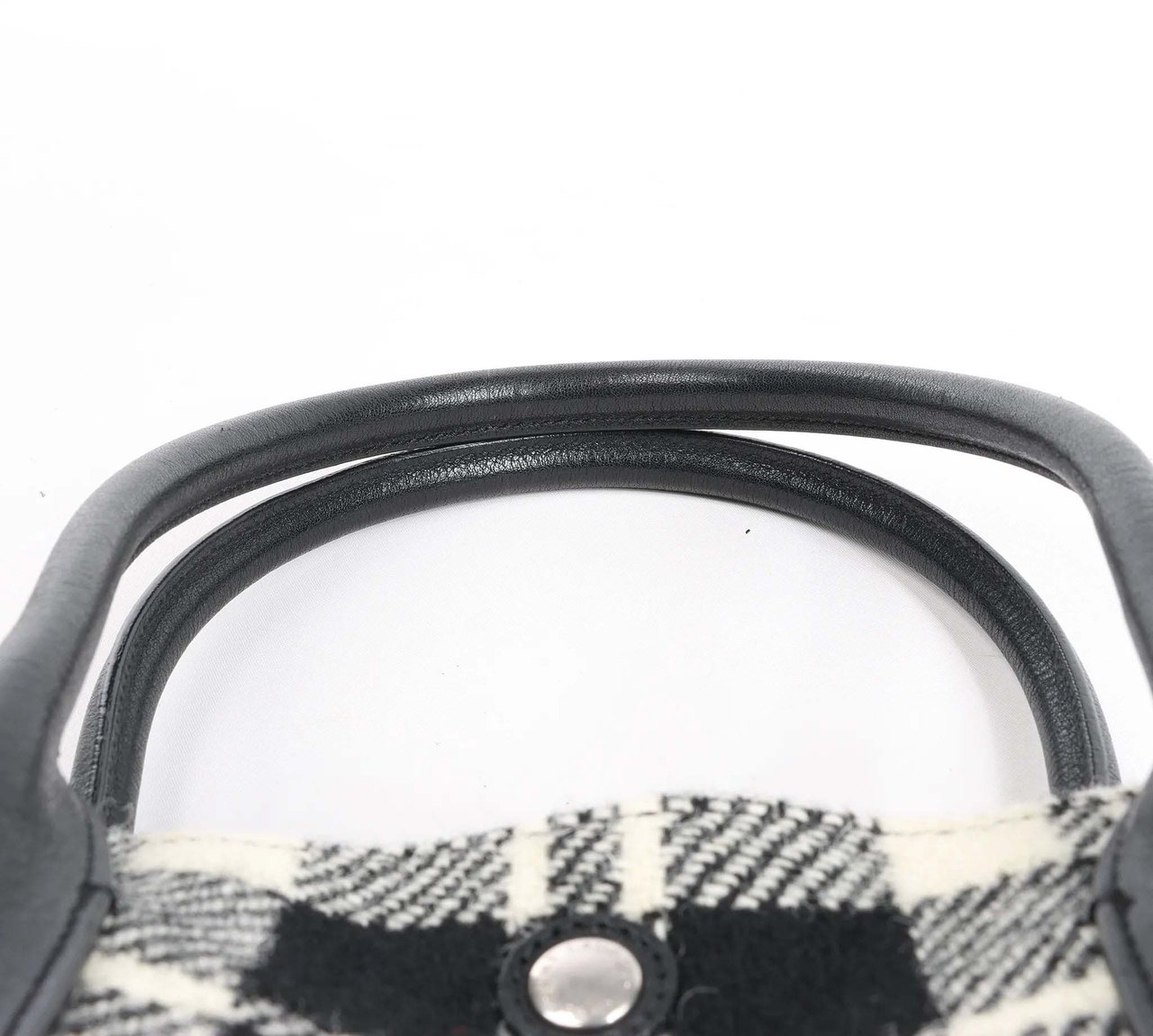 Saint Laurent Paris Rive Gauche Wool x Leather Tote bag Black x White 499290 Divers