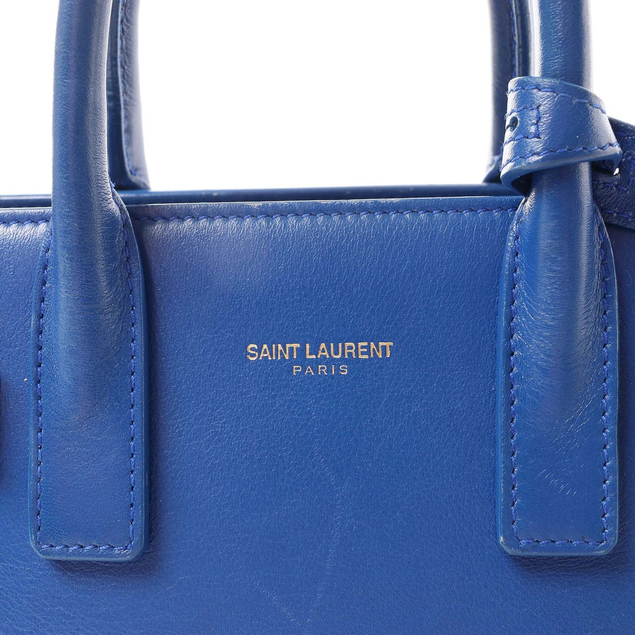 Saint Laurent Paris Sac de Jour Nano Leather 2Way Handbag Blue 340778 Blauw