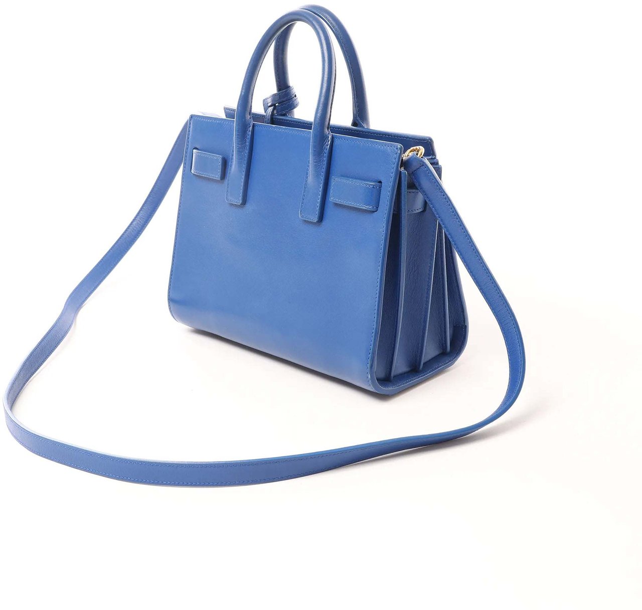 Saint Laurent Paris Sac de Jour Nano Leather 2Way Handbag Blue 340778 Blauw