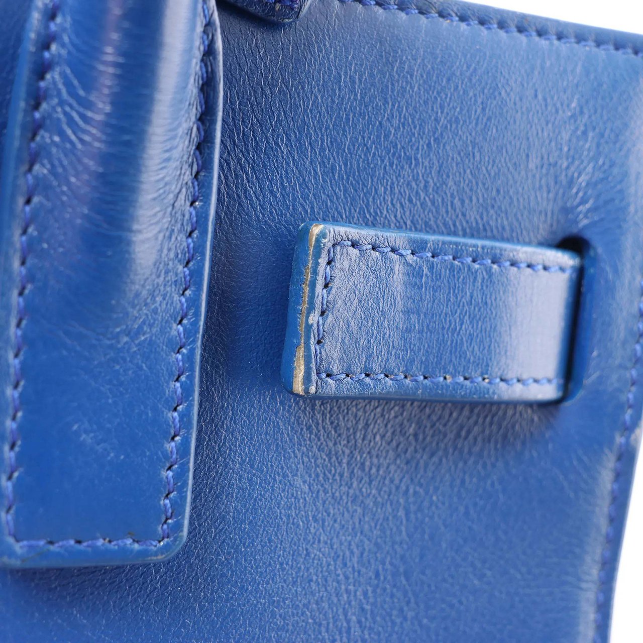 Saint Laurent Paris Sac de Jour Nano Leather 2Way Handbag Blue 340778 Blauw