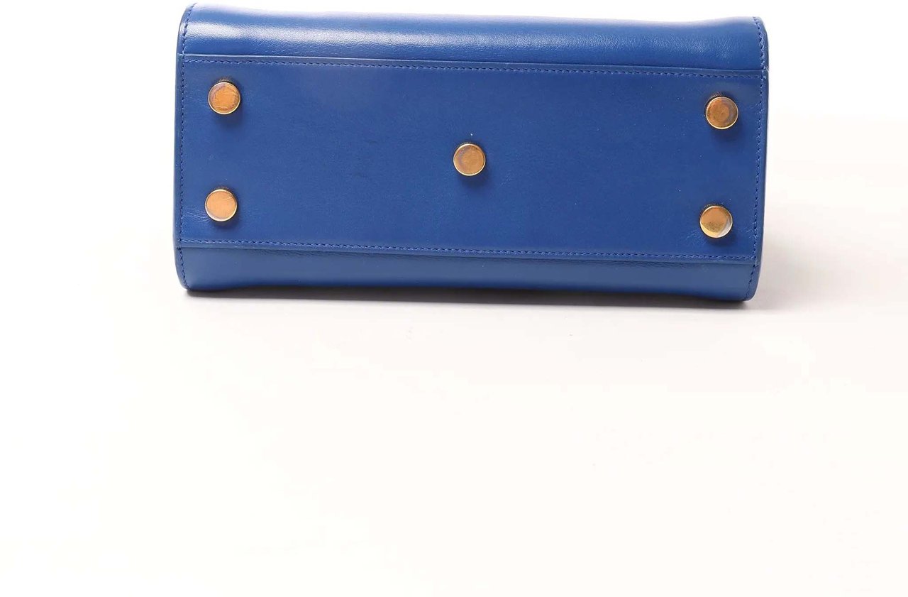 Saint Laurent Paris Sac de Jour Nano Leather 2Way Handbag Blue 340778 Blauw