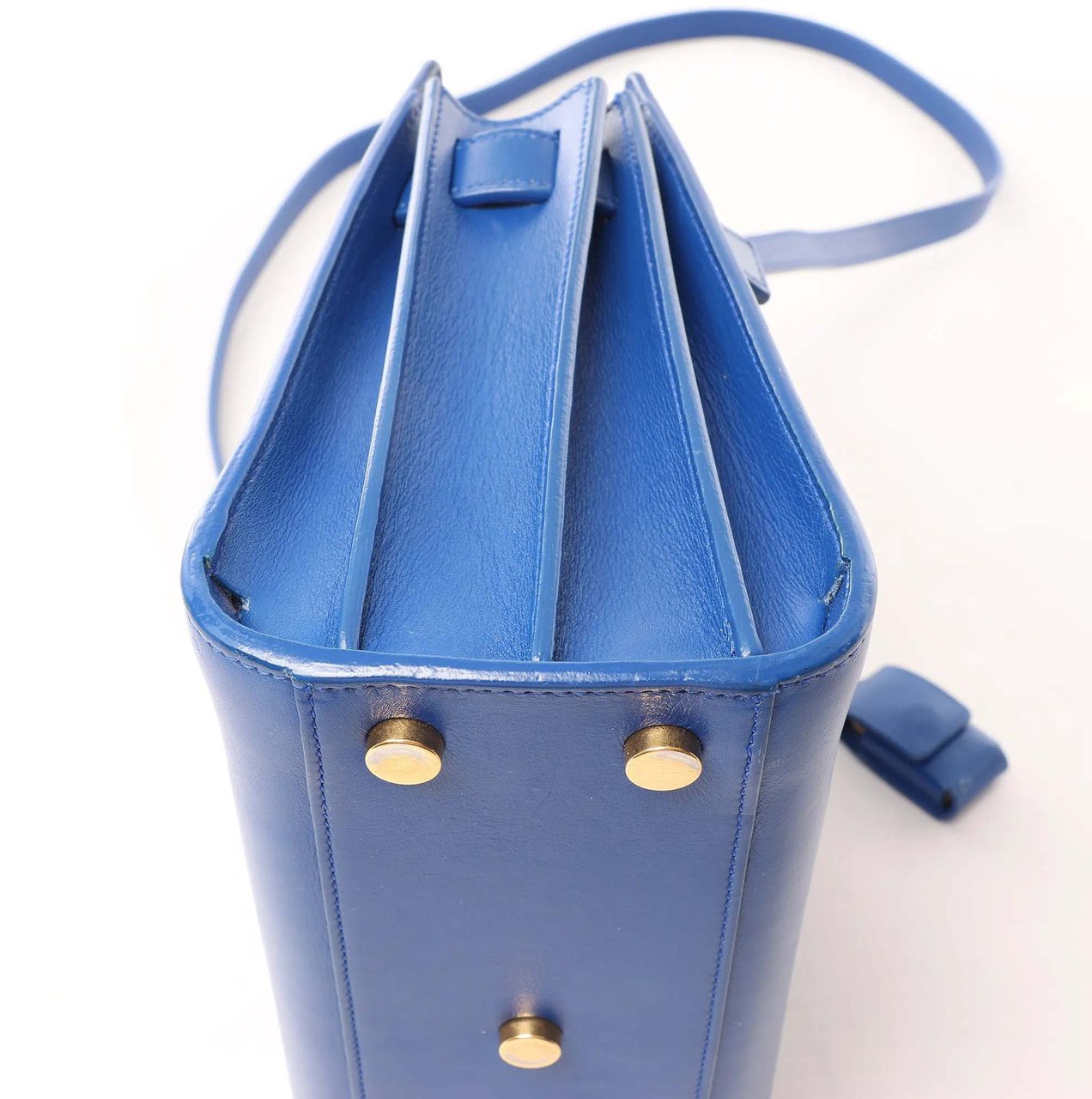 Saint Laurent Paris Sac de Jour Nano Leather 2Way Handbag Blue 340778 Blauw