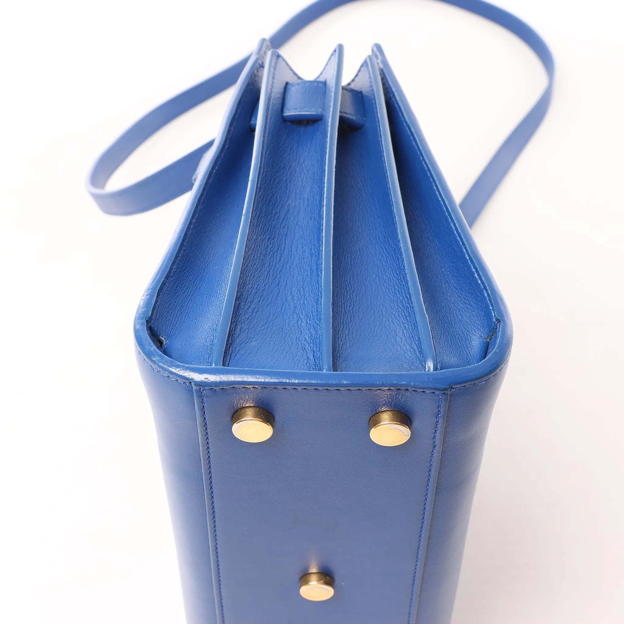 Saint Laurent Paris Sac de Jour Nano Leather 2Way Handbag Blue 340778 Blauw