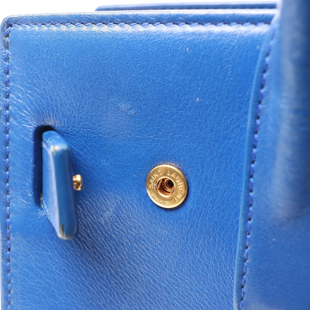 Saint Laurent Paris Sac de Jour Nano Leather 2Way Handbag Blue 340778 Blauw