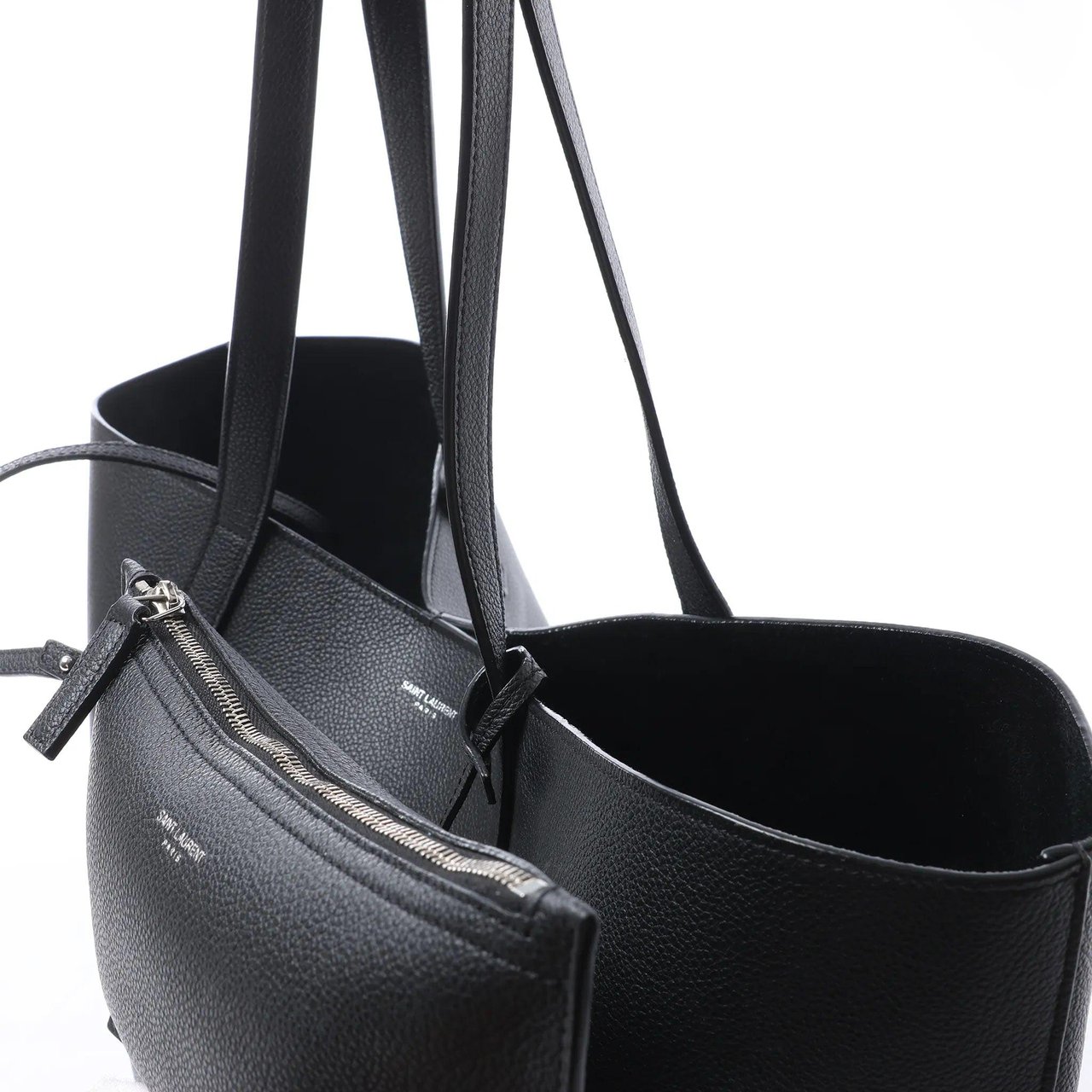 Saint Laurent Paris Shopping Leather Shoulder Bag in Black 683655 Zwart