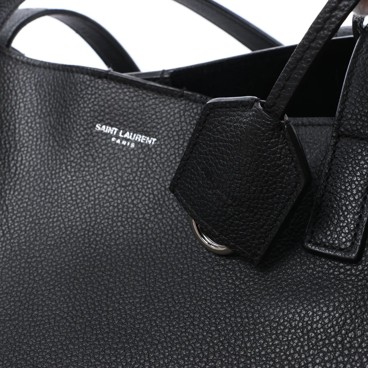 Saint Laurent Paris Shopping Leather Shoulder Bag in Black 683655 Zwart