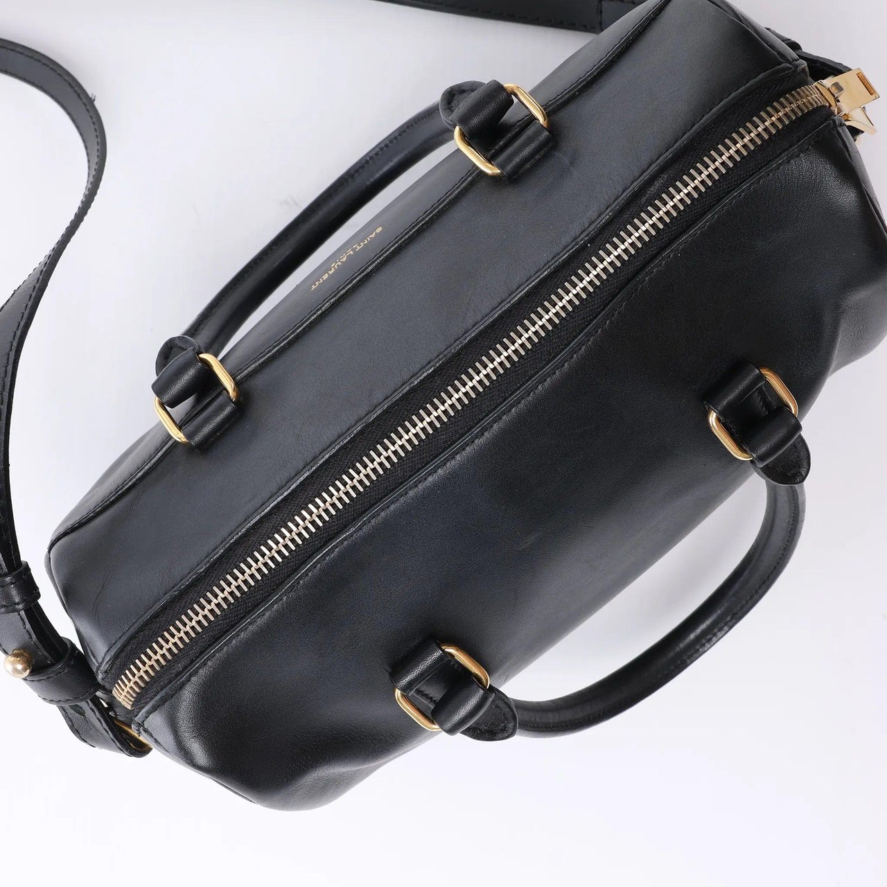 Saint Laurent Paris Duffle Baby Leather 2Way Handbag in Black 330958 Zwart