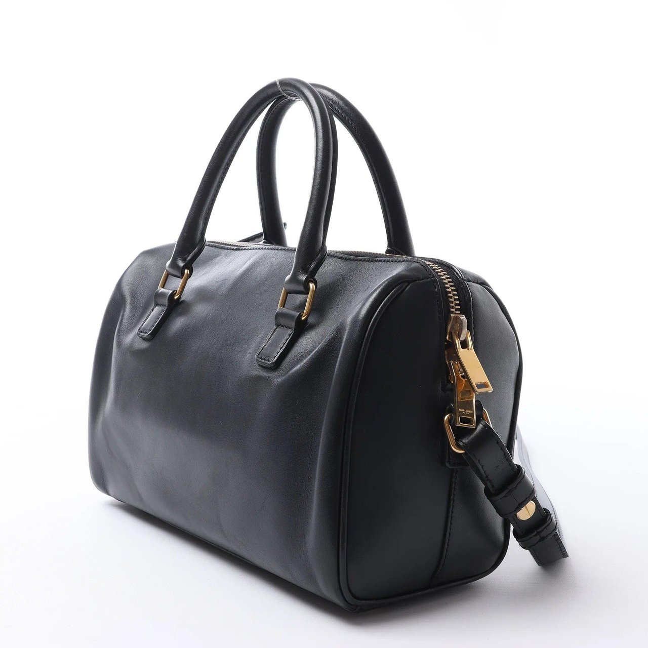 Saint Laurent Paris Duffle Baby Leather 2Way Handbag in Black 330958 Zwart