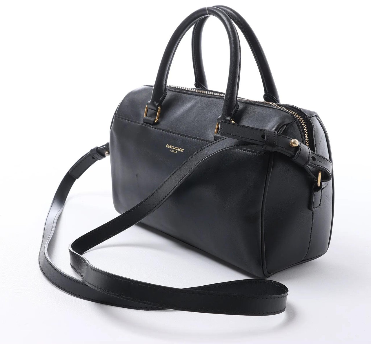 Saint Laurent Paris Duffle Baby Leather 2Way Handbag in Black 330958 Zwart