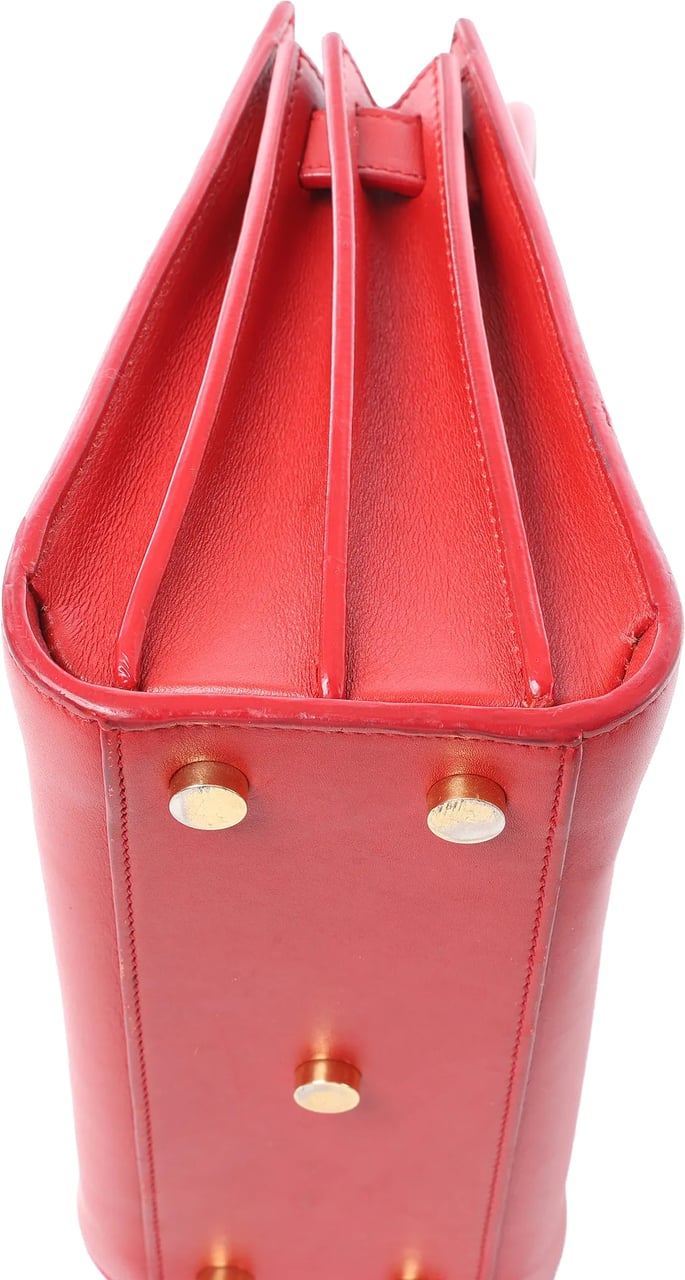 Saint Laurent Paris Sac de Jour Nano Leather Handbag in Red Rood
