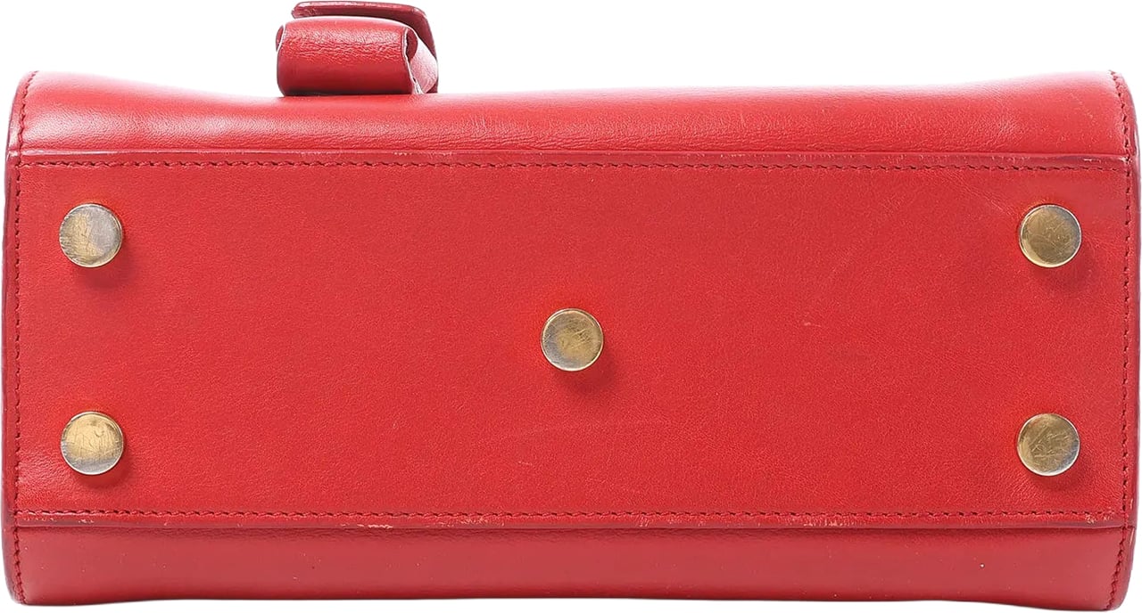 Saint Laurent Paris Sac de Jour Nano Leather Handbag in Red Rood