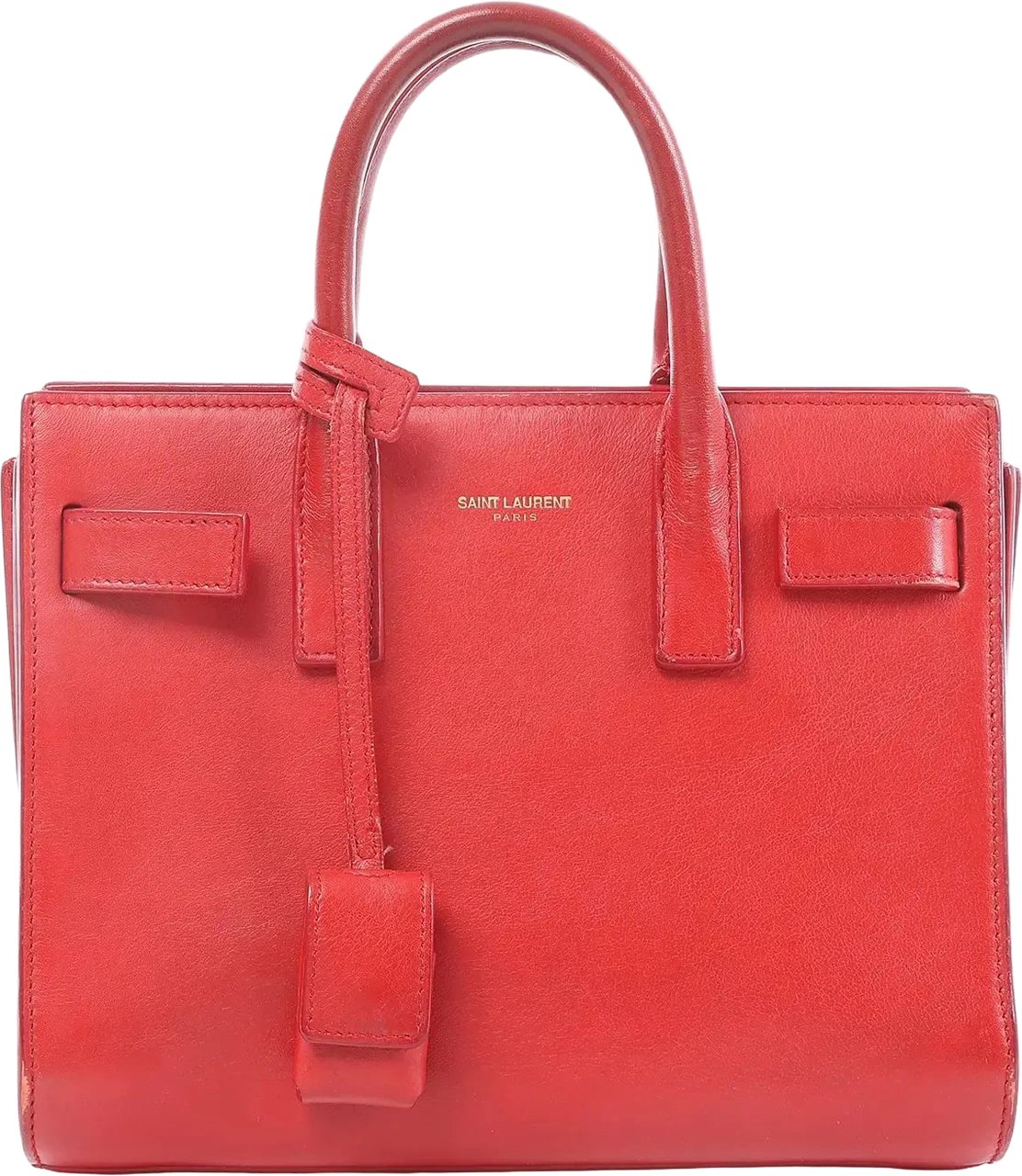 Saint Laurent Paris Sac de Jour Nano Leather Handbag in Red Rood