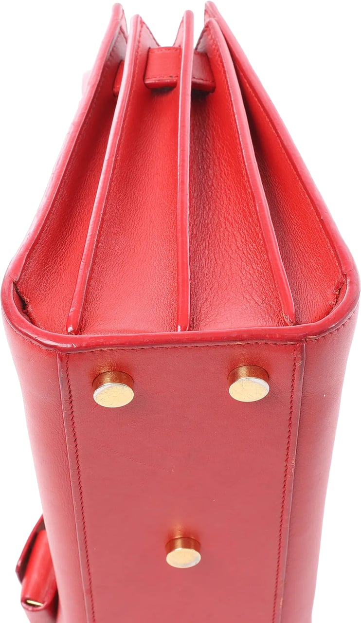 Saint Laurent Paris Sac de Jour Nano Leather Handbag in Red Rood