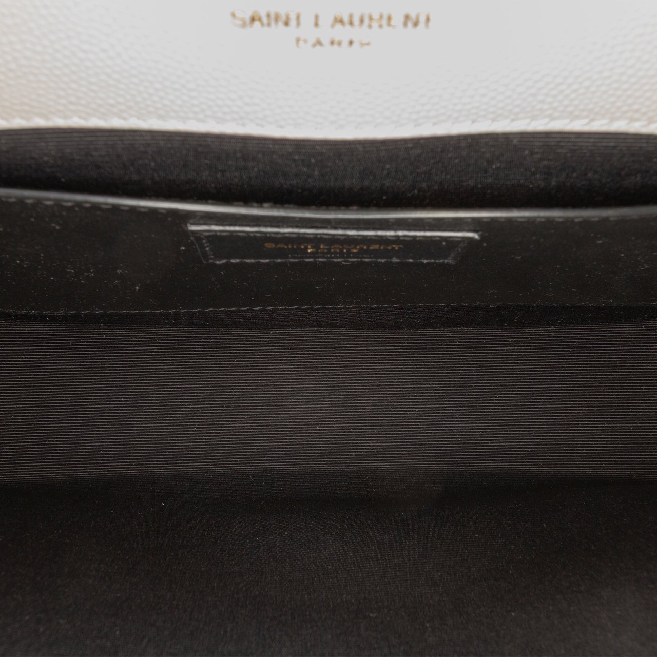 Saint Laurent Medium Grain De Poudre Triquilt Monogram Envelope Bag Wit