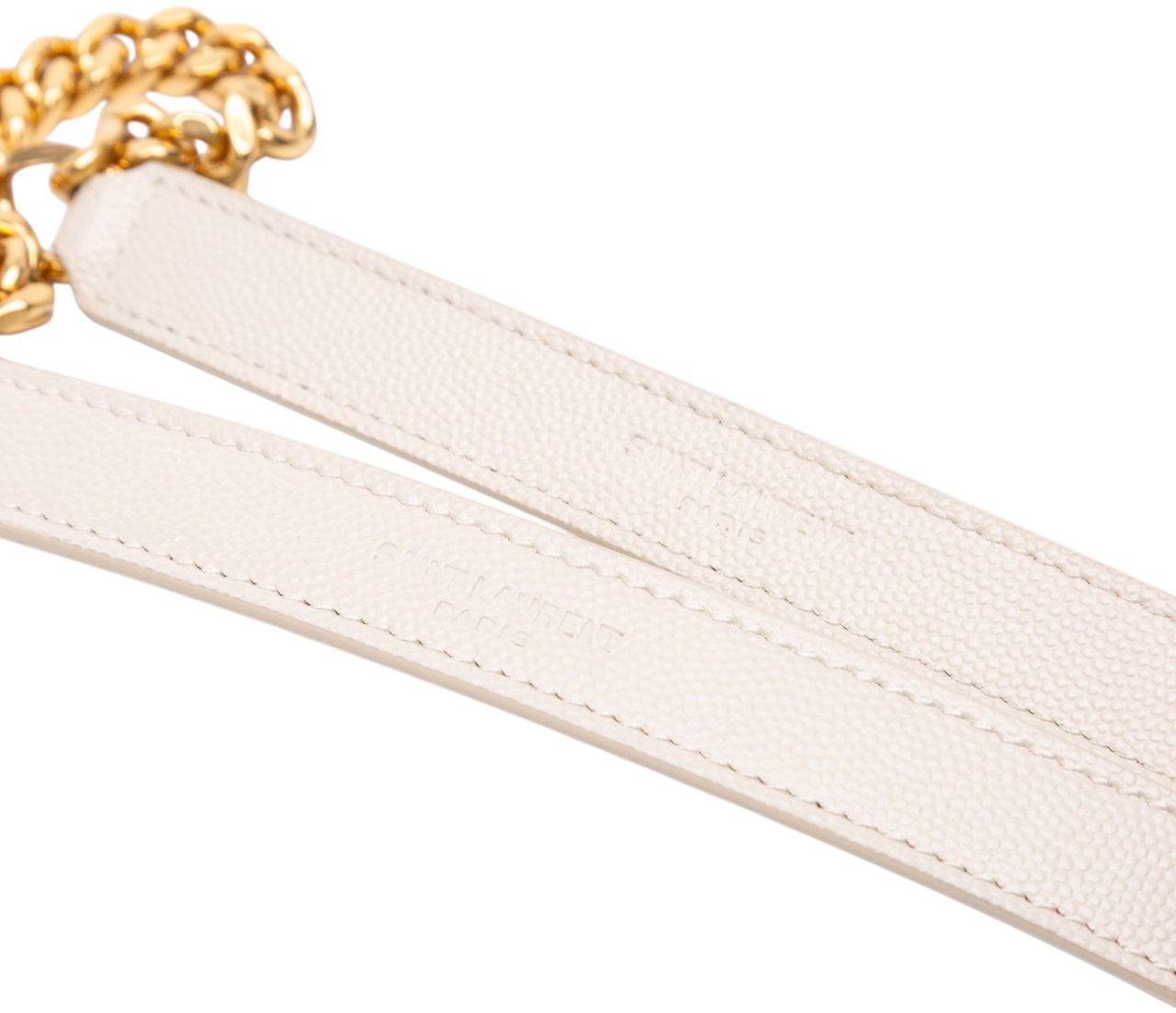 Saint Laurent Medium Grain De Poudre Triquilt Monogram Envelope Bag Wit